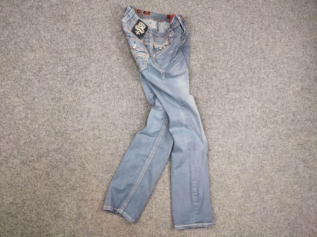 Rock Revival Vintage Rock Revival Embroidered Logo Faded denim Jeans Y2K Size US 31 - 9 Thumbnail