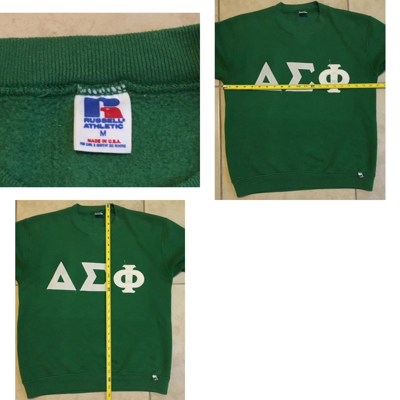 Russell Athletic VINTAGE Russell Athletic Delta Sigma Phi Frat Hoodie S Green 80s 90s Grunge Distressed Pullover Reverse Weave Men Size US S / EU 44-46 / 1 - 9 Thumbnail