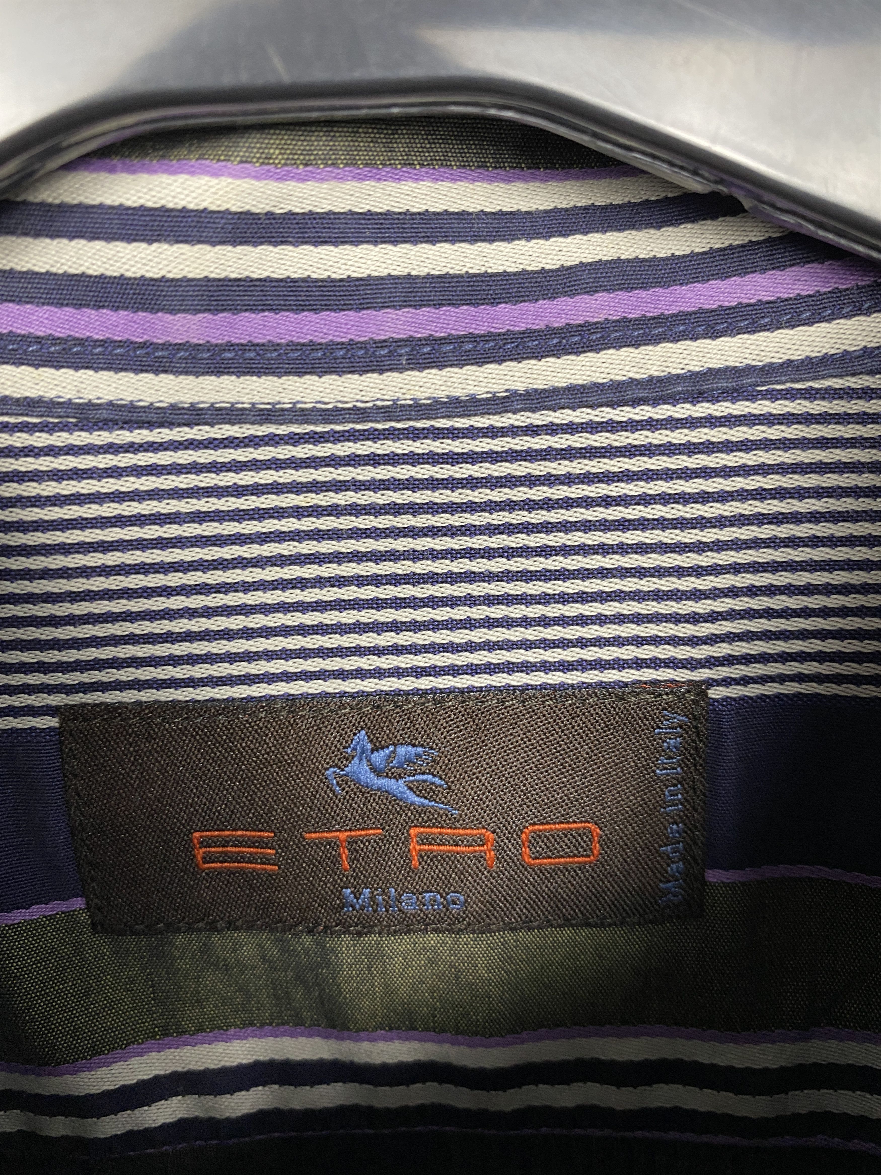 Etro Etro Milano Vintage Mens Striped Long Sleeve Shirt Size US XL / EU 56 / 4 - 4 Thumbnail