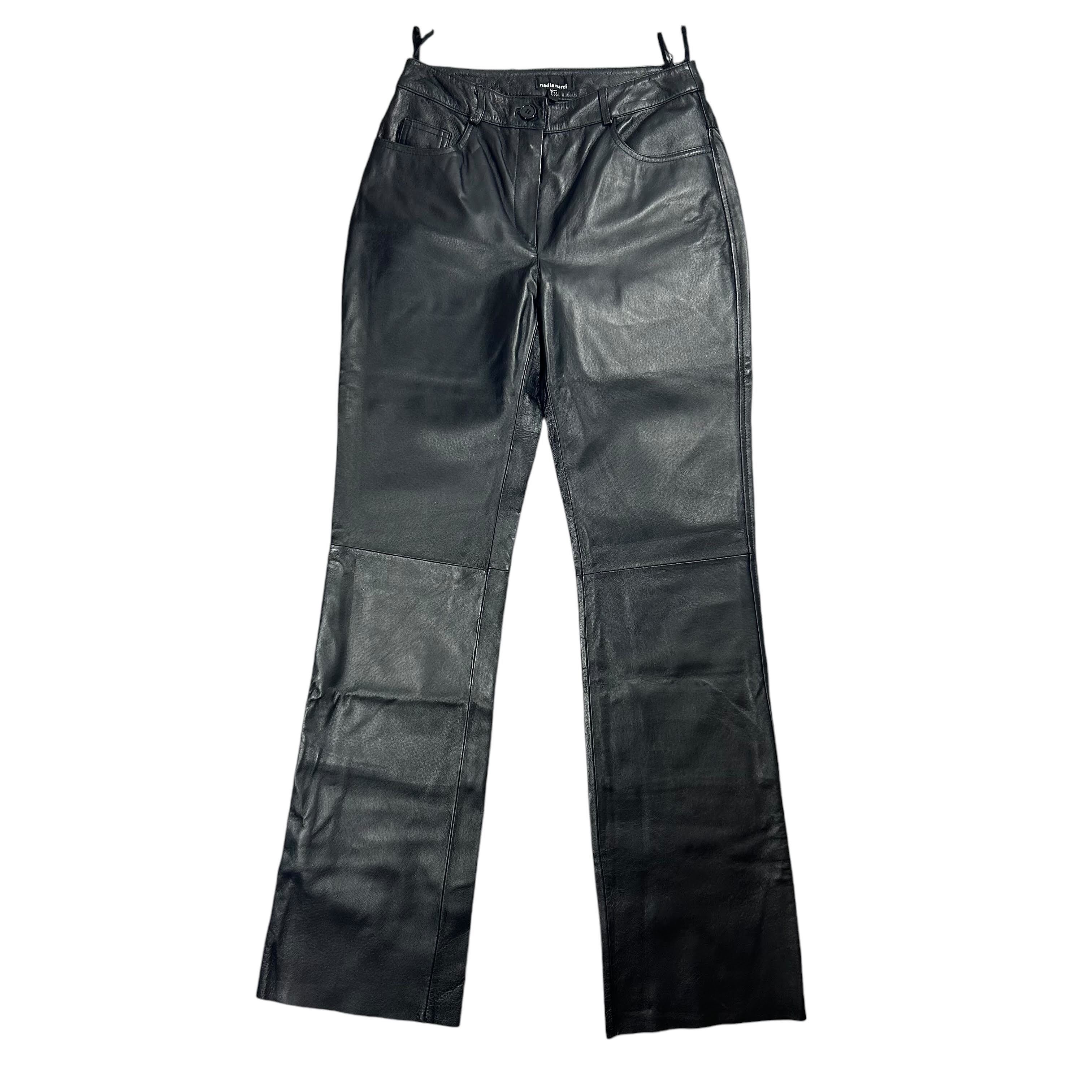 パンツ vintage leather flare pants Faux Leather Pants for Women Straight Wide Leg Vintage