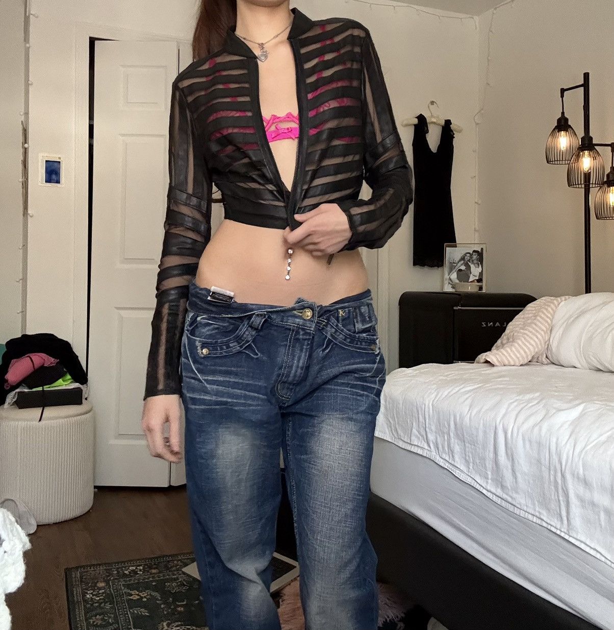Bebe Vintage Bebe Striped Cropped Leather Jacket Size S / US 4 / IT 40 - 3 Thumbnail