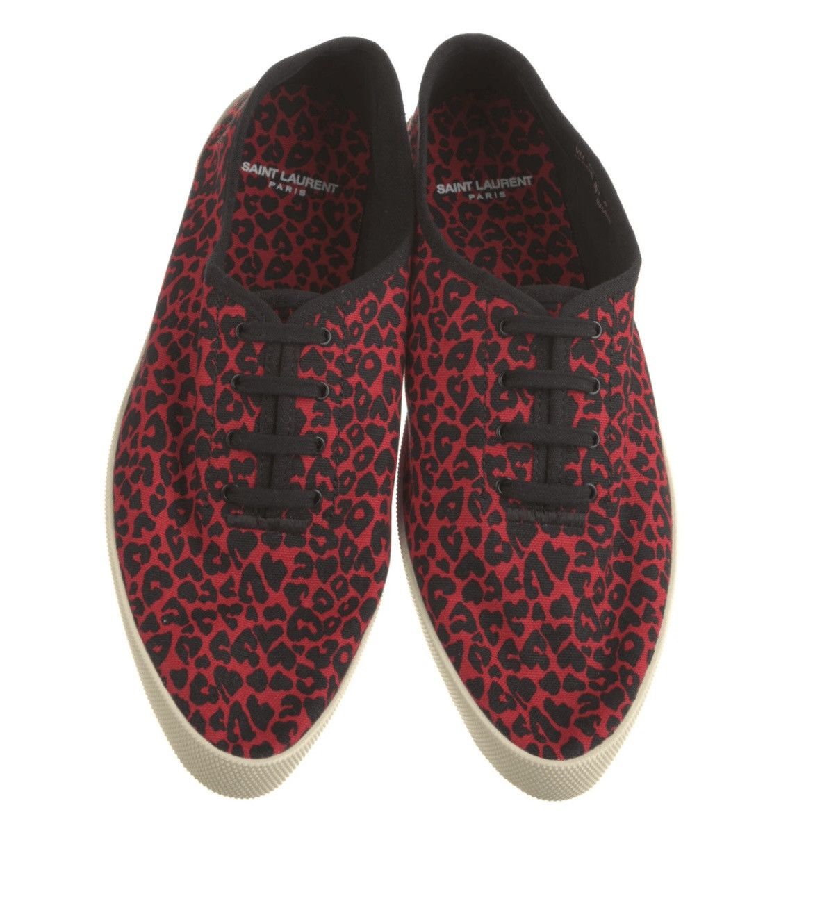 Saint Laurent Paris Sid 05 Red Leopard Print Low Tops Size 42 NIB Size US 9 / EU 42 - 3 Thumbnail