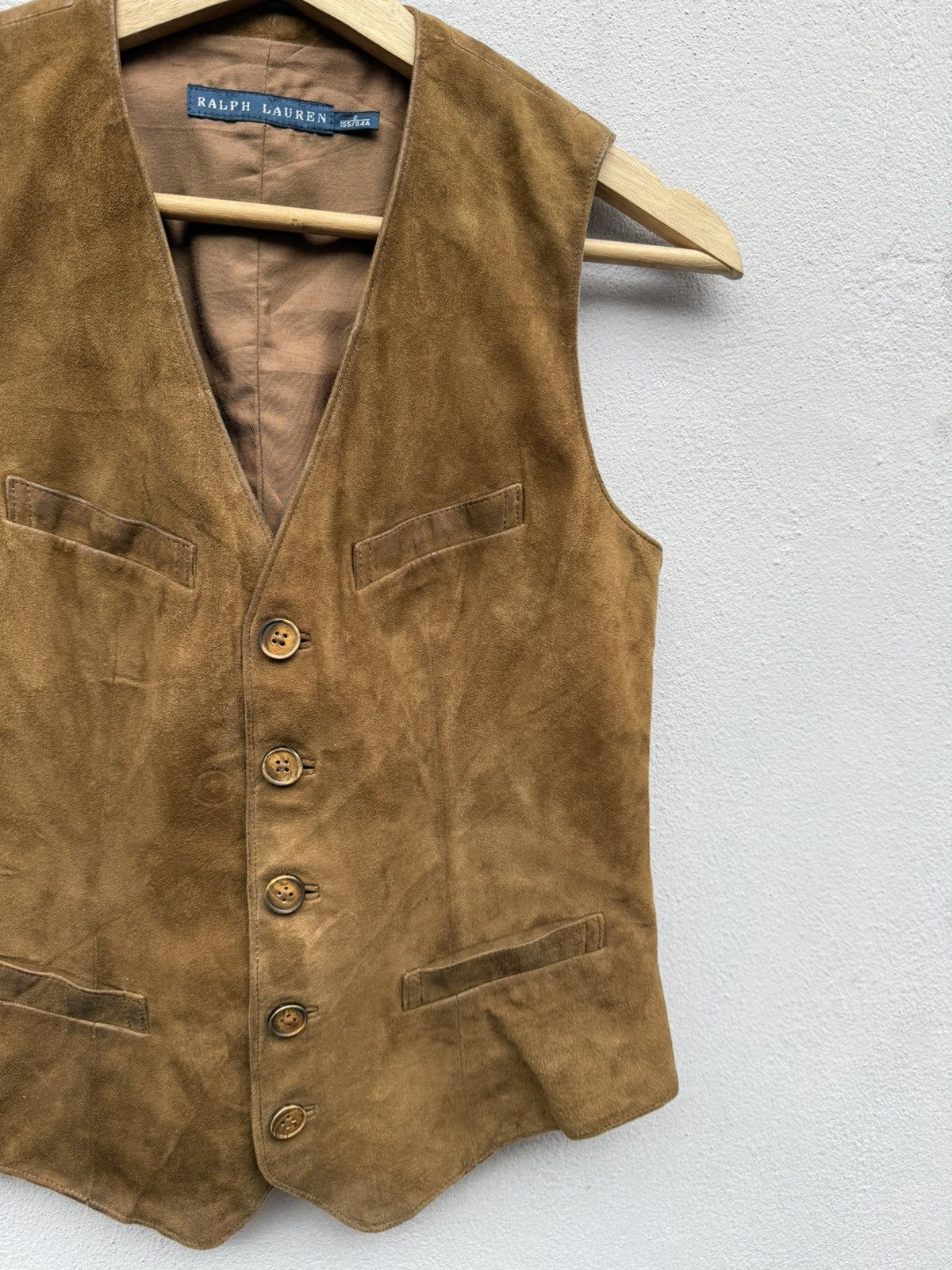 Ralph Lauren RALPH LAUREN Goat Suede Leather Brown Rugged Vest Size US XS / EU 42 / 0 - 3 Thumbnail