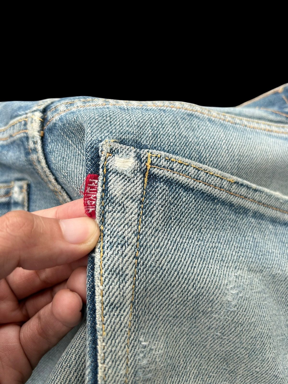 Kapital Vintage Evis Selvedge Distressed Denim Jeans Size US 32 / EU 48 - 10 Thumbnail