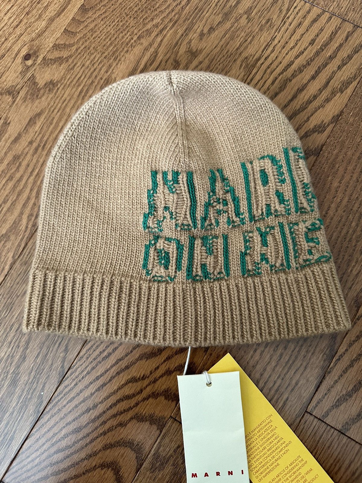 image of Marni On Me Beanie in Beige, Men's