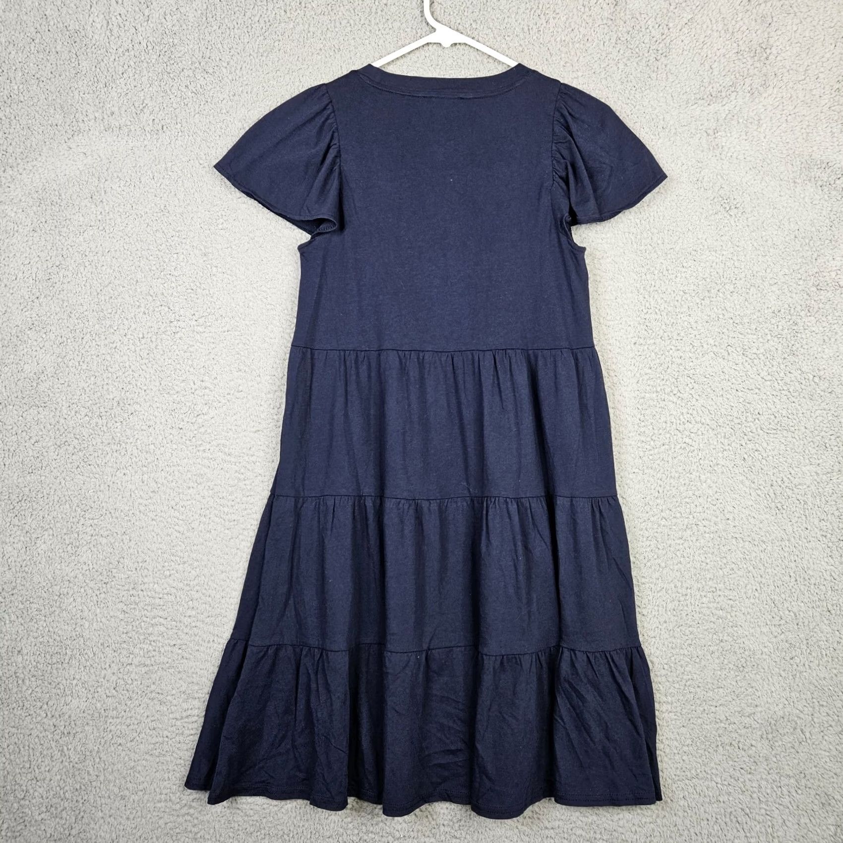 J.Crew J.CREW Dress Navy blue Swing Short Tiered Ruffled Sleeve Casual Female XXS New Size S Blue Size S / US 4 / IT 40 - 7 Thumbnail