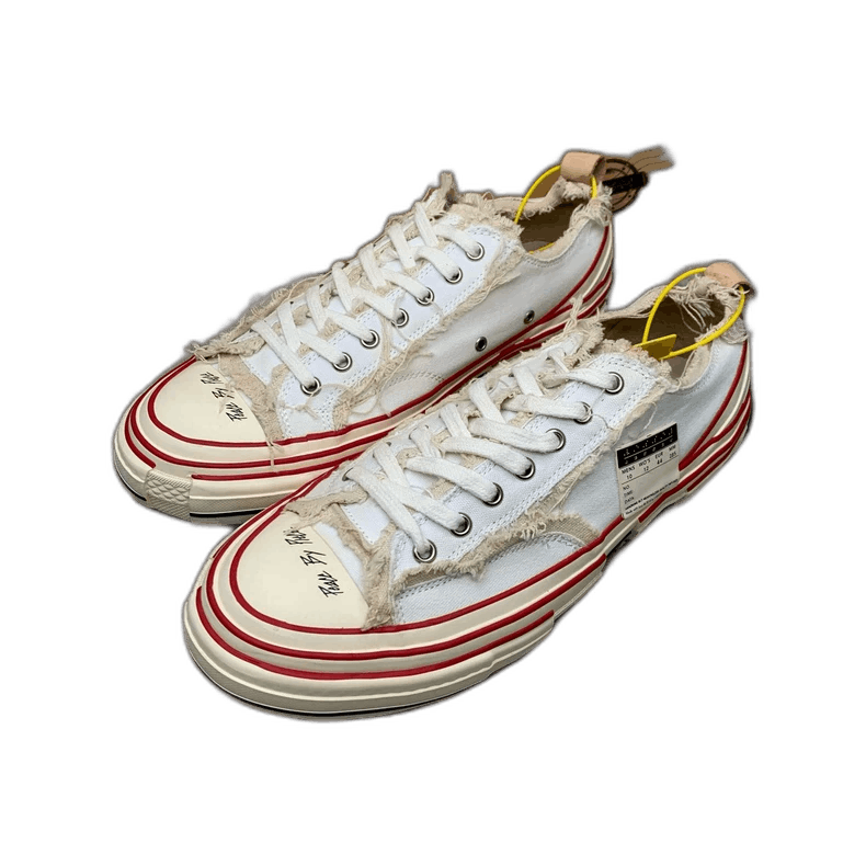Common Projects White Canvas Sneakers with Red Stripes Size US 10.5 / EU 43-44 - 1 Thumbnail