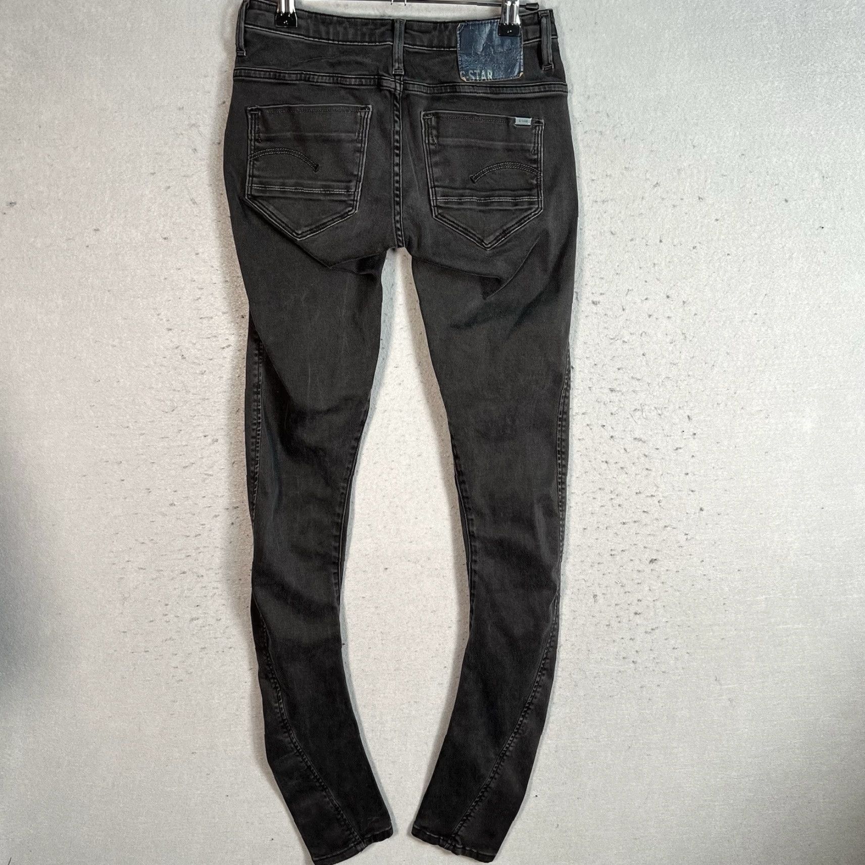 G-Star G Star Raw Jeans Womens 24 Arc 3D Slim Black Wash Denim Skinny 26 x 31 Size 42" / US 20 - 7 Thumbnail