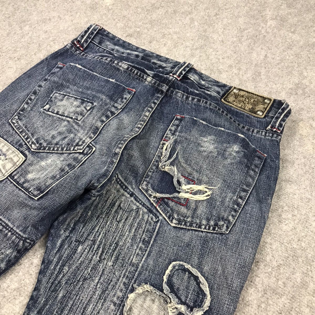 Japanese Brand × Le Grande Bleu (L.G.B.) FLARE PATCHWORK TRIM JAPAN BRAND BOOT CUT DENIM PANTS 141 Size US 30 / EU 46 - 16 Thumbnail