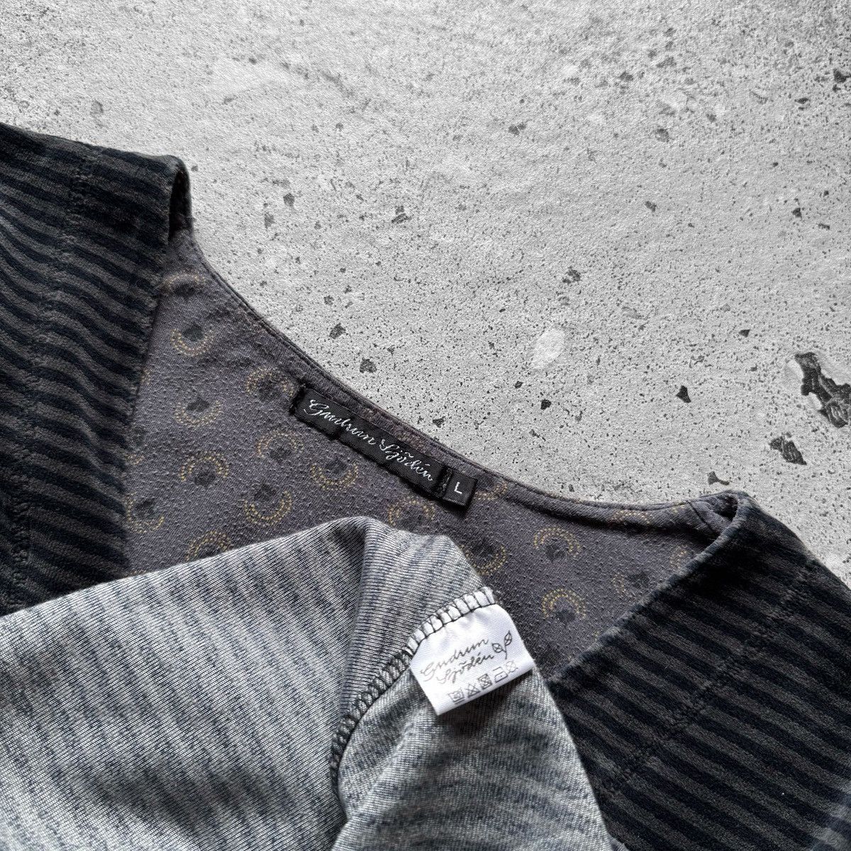 Gudrun Sjoden Gudrun Sjoden Striped 3/4 Sleeve Tunic Top Shirt Grey Black Size L / US 10 / IT 46 - 5 Thumbnail
