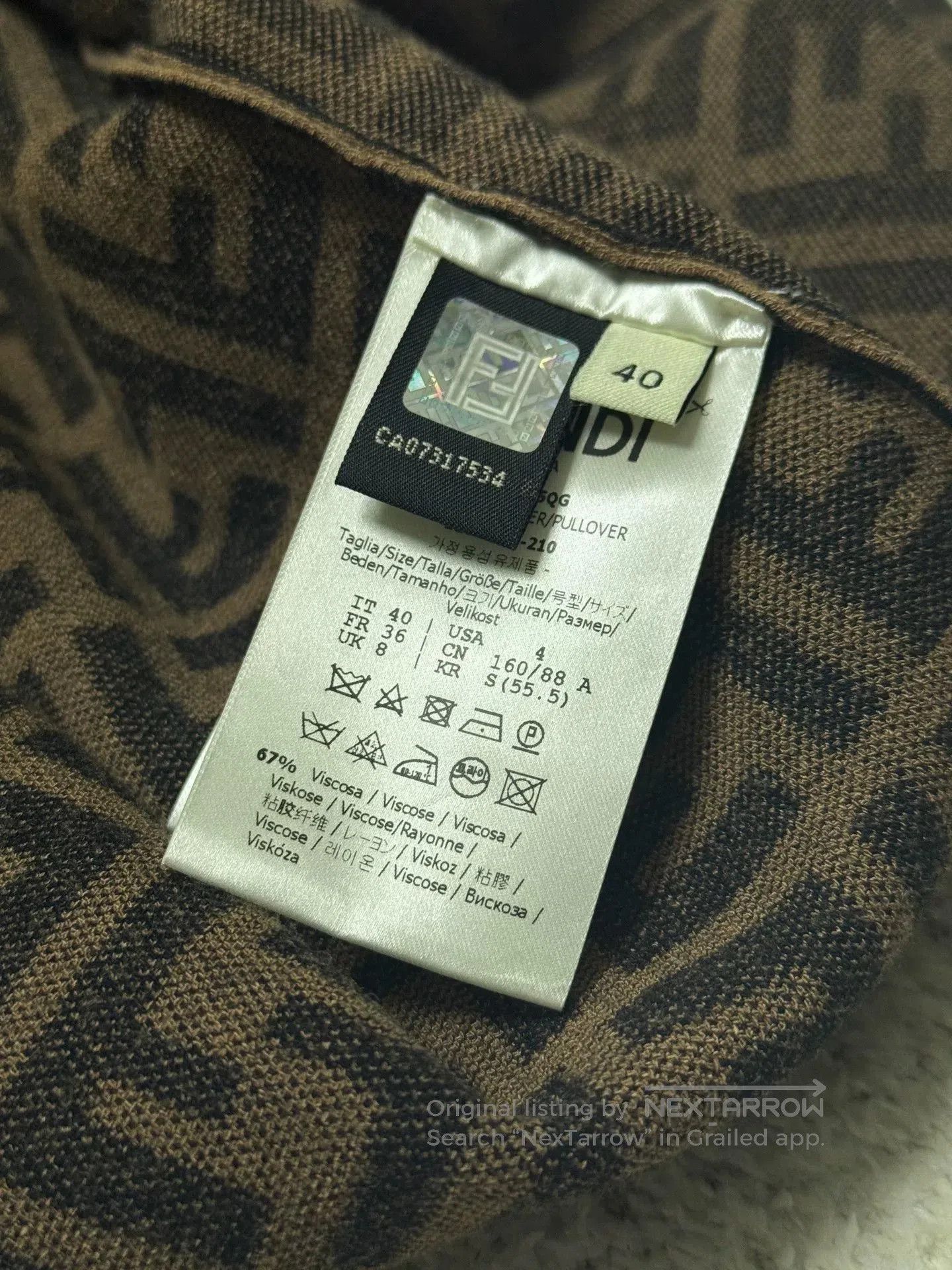 Fendi Fendi Monogram Knit Short Sleeve. Size US XL / EU 56 / 4 - 3 Thumbnail