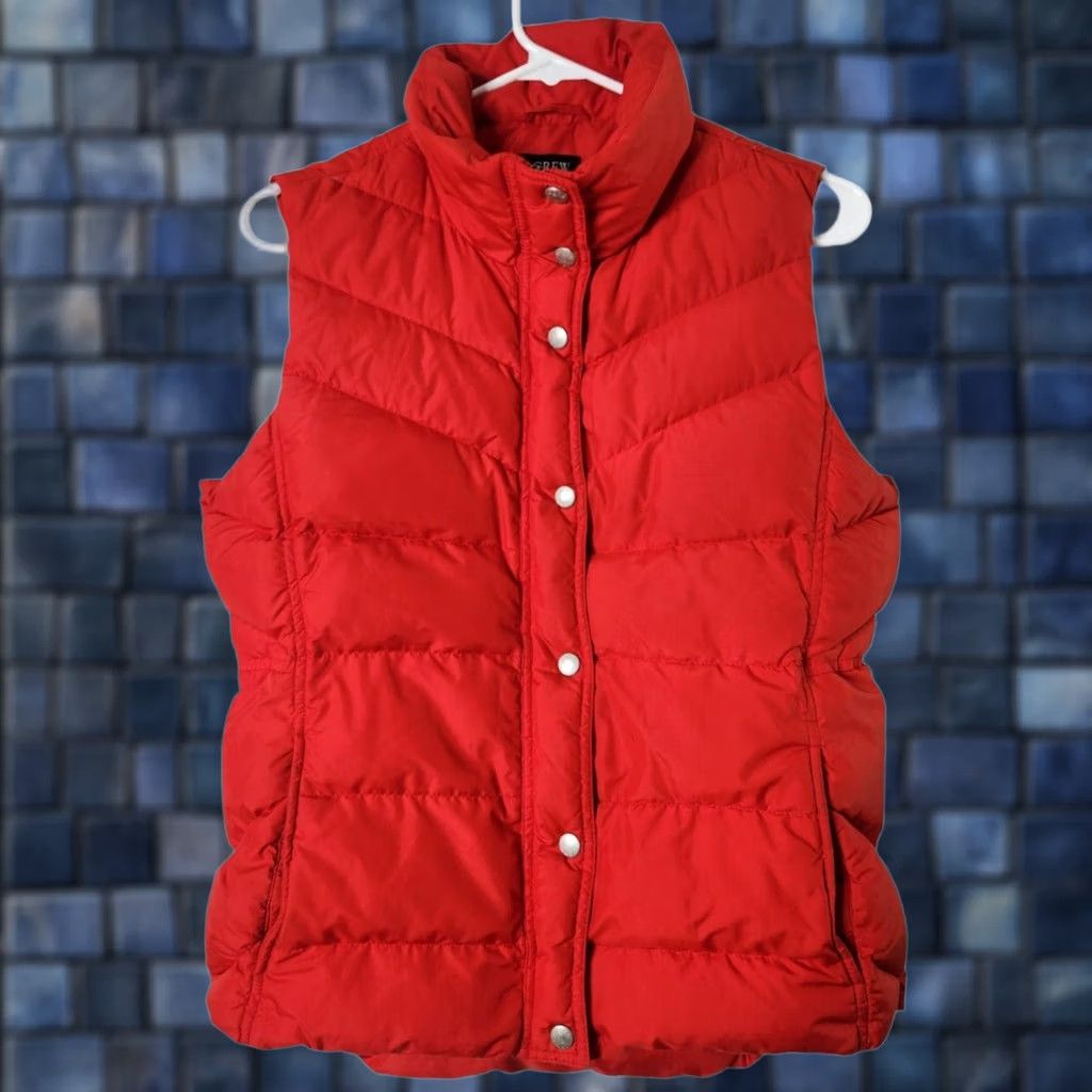 J.Crew J.CREW Vest Puffer Down Full Zip Red-Orange M Womens Jacket Size M / US 6-8 / IT 42-44 - 1 Thumbnail