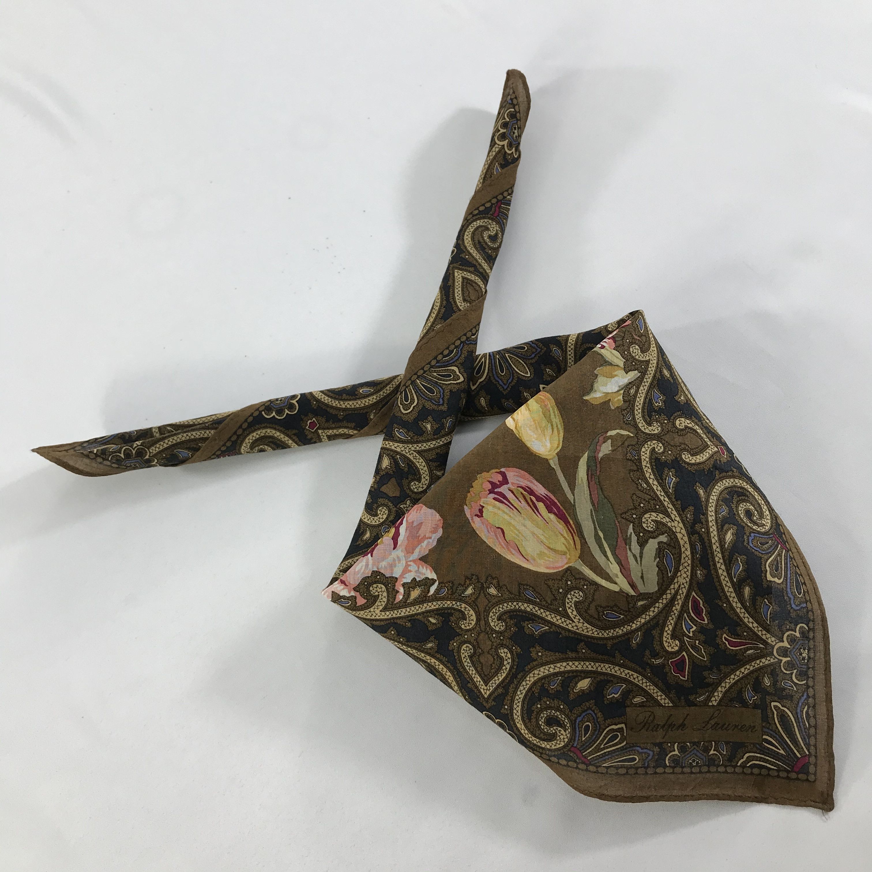 Ralph Lauren × Vintage Ralph Lauren Bandana / Handkerchief / Neckerchief - S1326 Size ONE SIZE - 4 Thumbnail