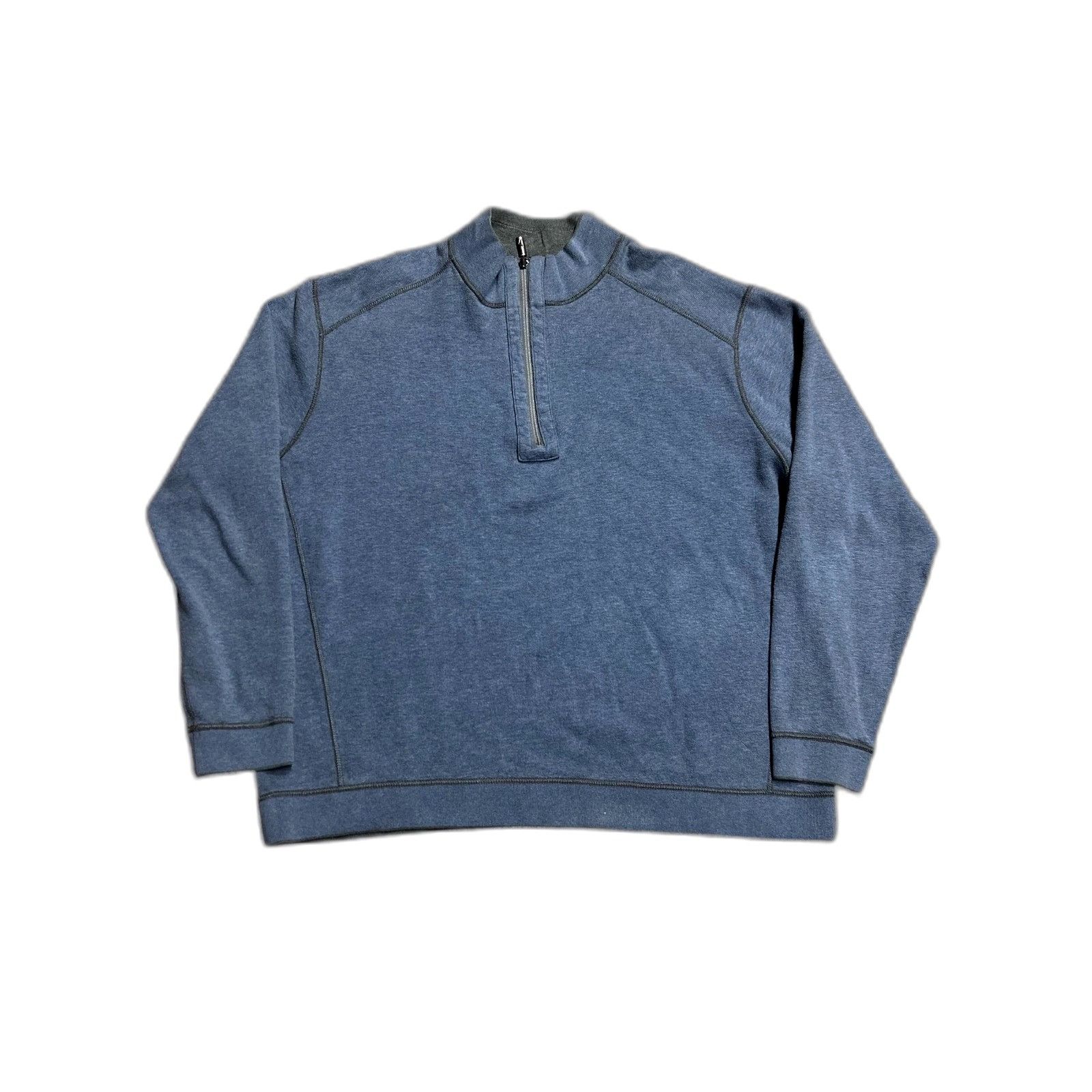 Tommy Bahama Tommy Bahama 1/4 Zip Reversible Sweatshirt Blue/ Gray XL Size US XL / EU 56 / 4 - 1 Thumbnail