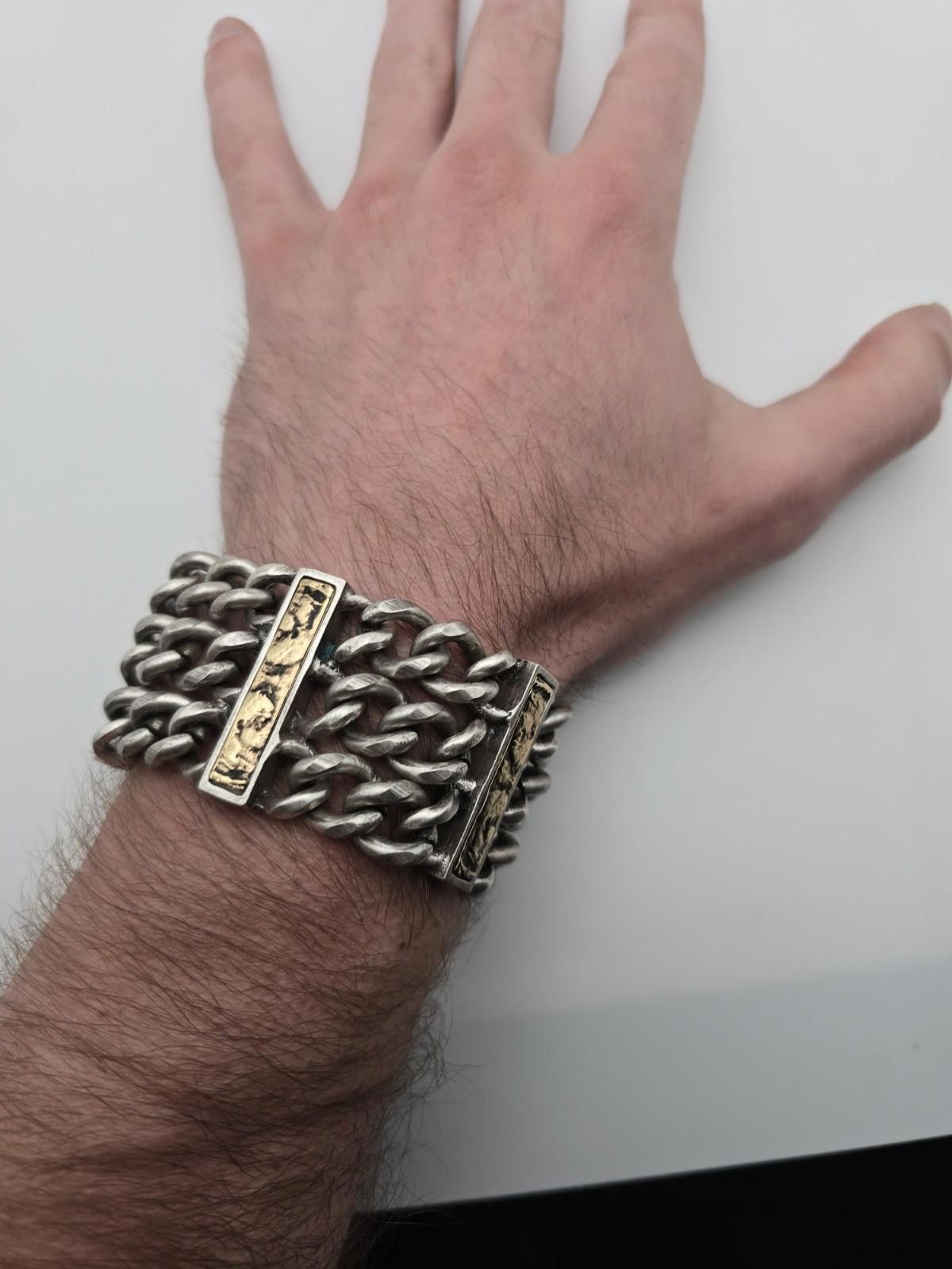 TATRAS Tat2 Designs Chain Bracelet 7 Length, 1.5 Wide Gold Plated Size ONE SIZE - 2 Thumbnail