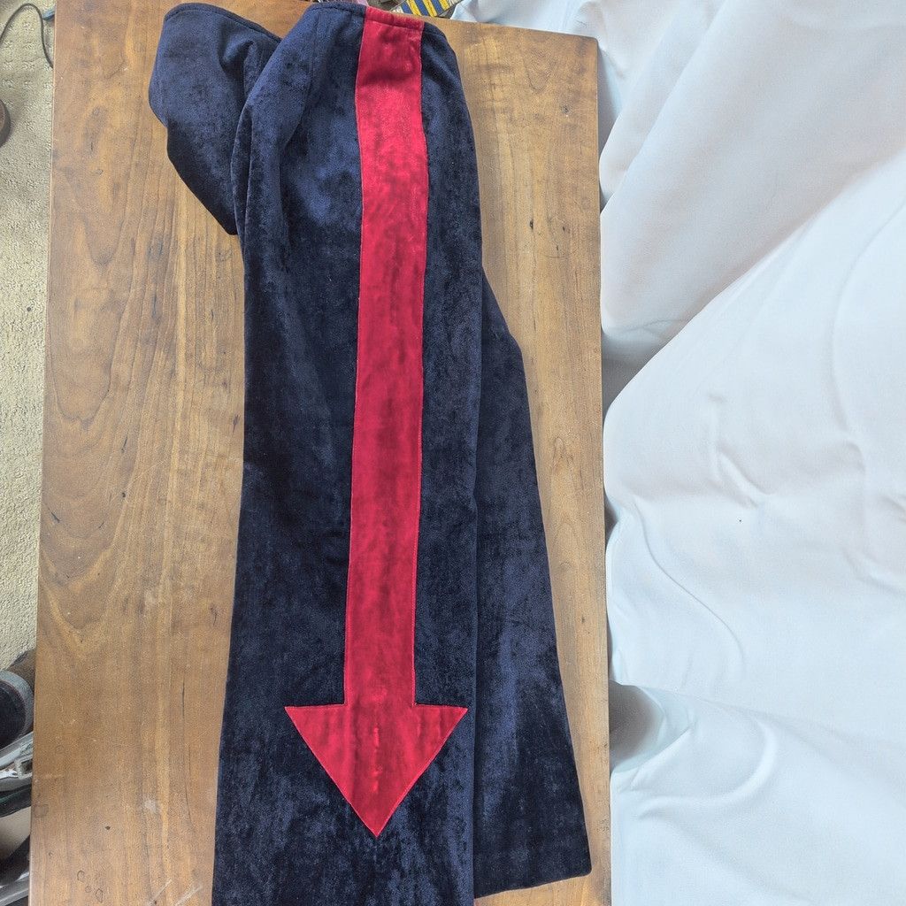 Vintage Vintage Bevero Red Arrow on Navy Velvet Flared Pants. Size 28" / US 6 / IT 42 - 4 Thumbnail