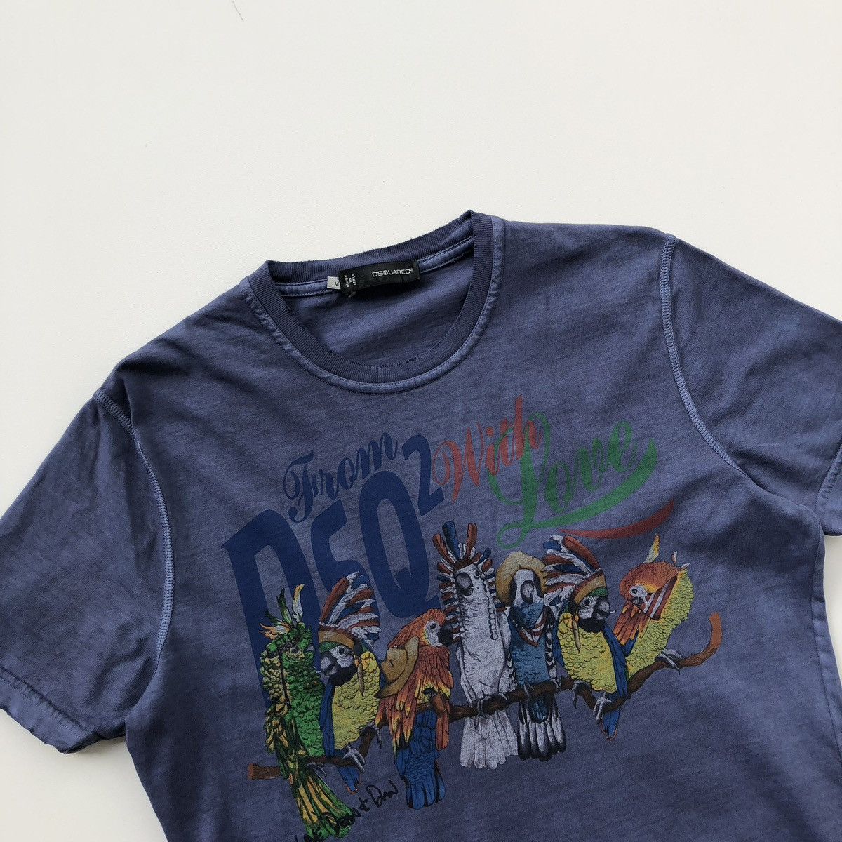 Dsquared2 Dsquared2 From With Love Parrots Distressed Vintage T-Shirt Size US M / EU 48-50 / 2 - 2 Thumbnail