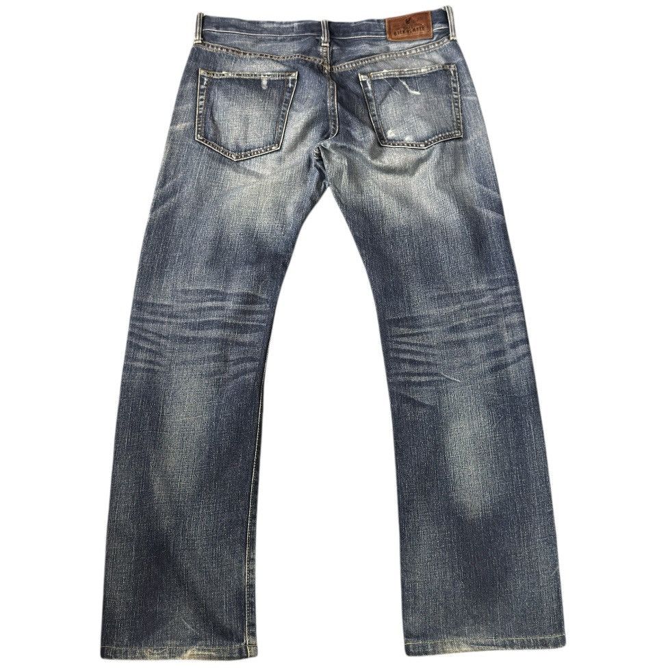 14th Addiction Vintage 90s Distressed Wash Back Number Straight Cut Denim Size US 34 / EU 50 - 2 Thumbnail