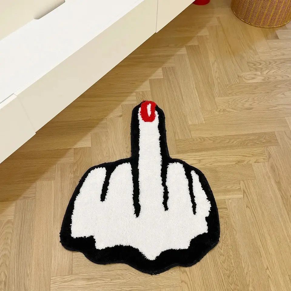 Japanese Brand × Vintage Red Middle Finger Shaped Funny Rug Home Size ONE SIZE - 4 Thumbnail