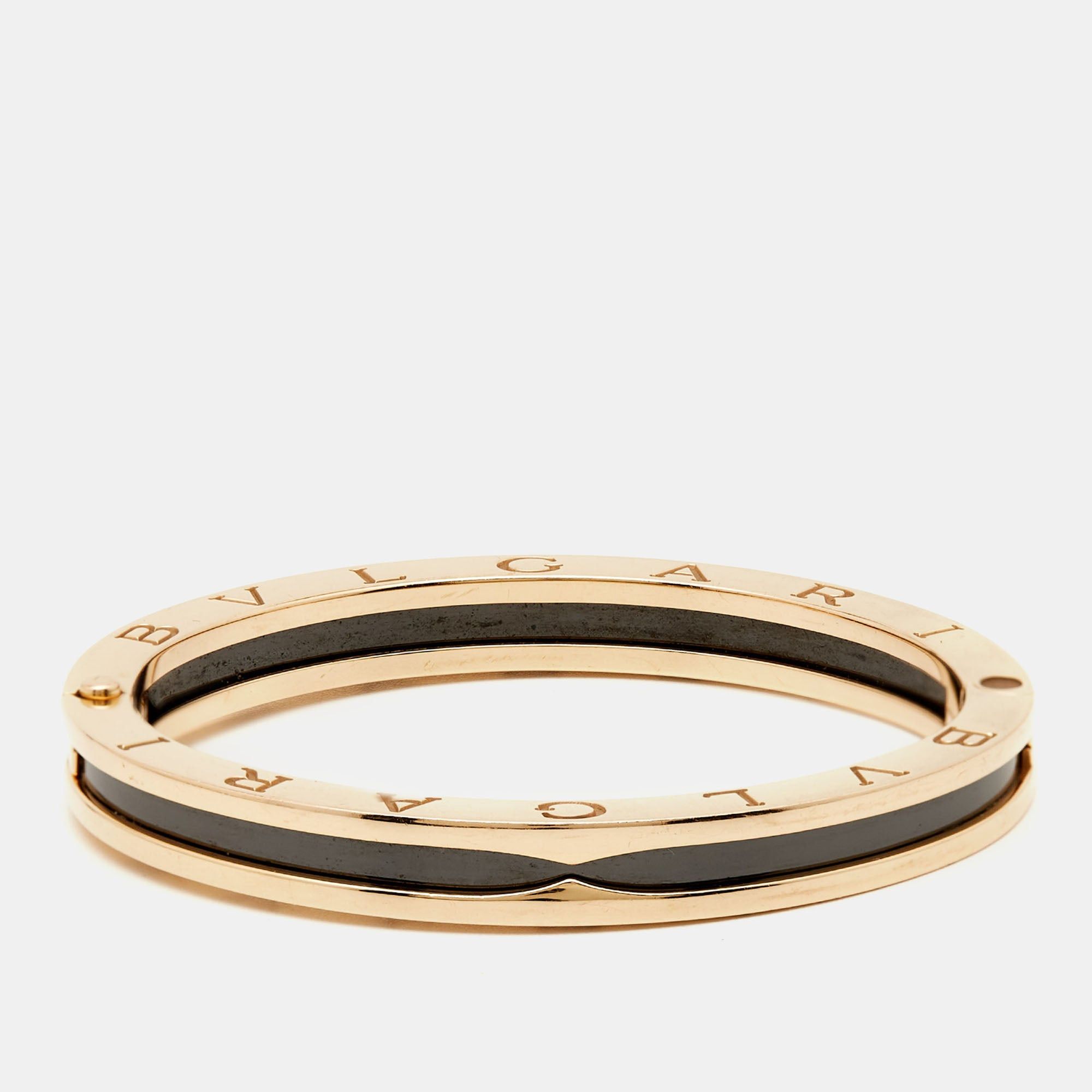image of Bvlgari B.zero1 Ceramic 18K Rose Gold Bracelet M, Women's