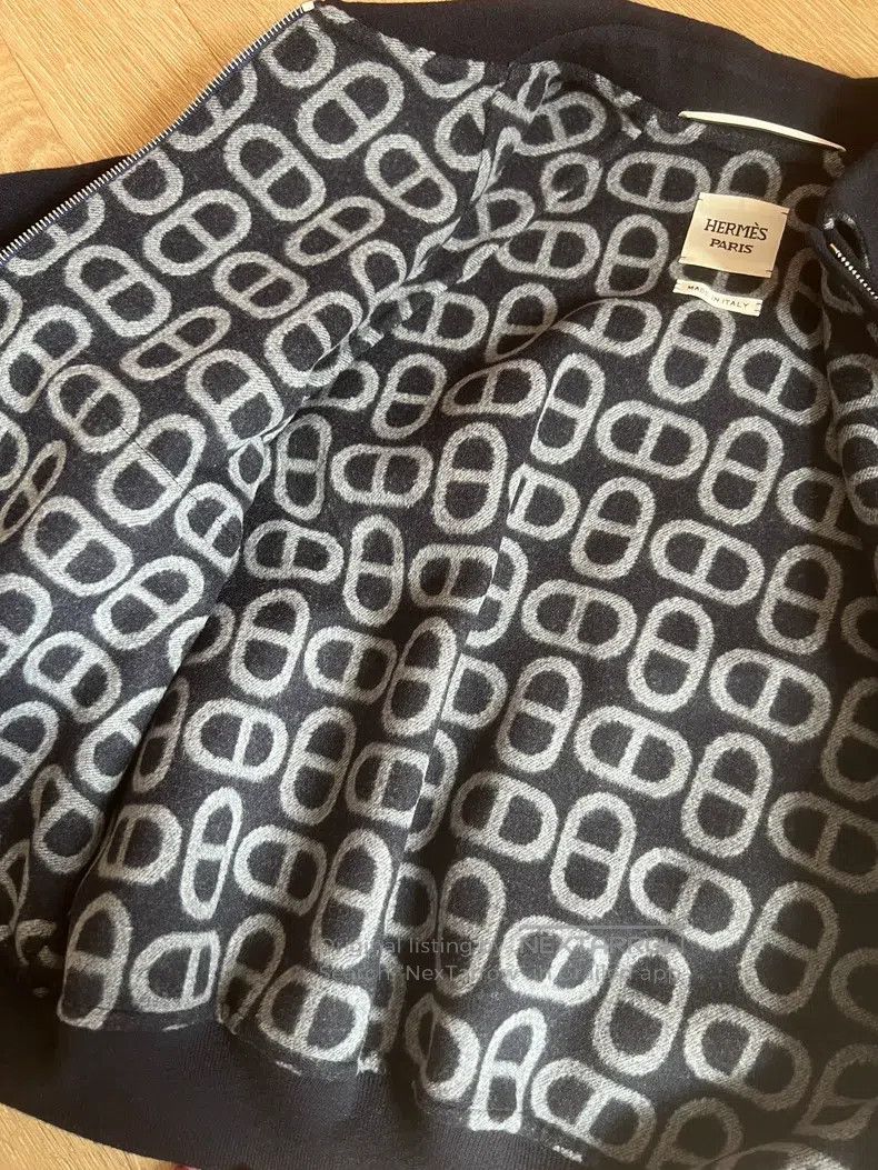 Hermes Hermes Deep blue cashmere coat with pig nose design Size XS / US 0-2 / IT 36-38 - 4 Thumbnail
