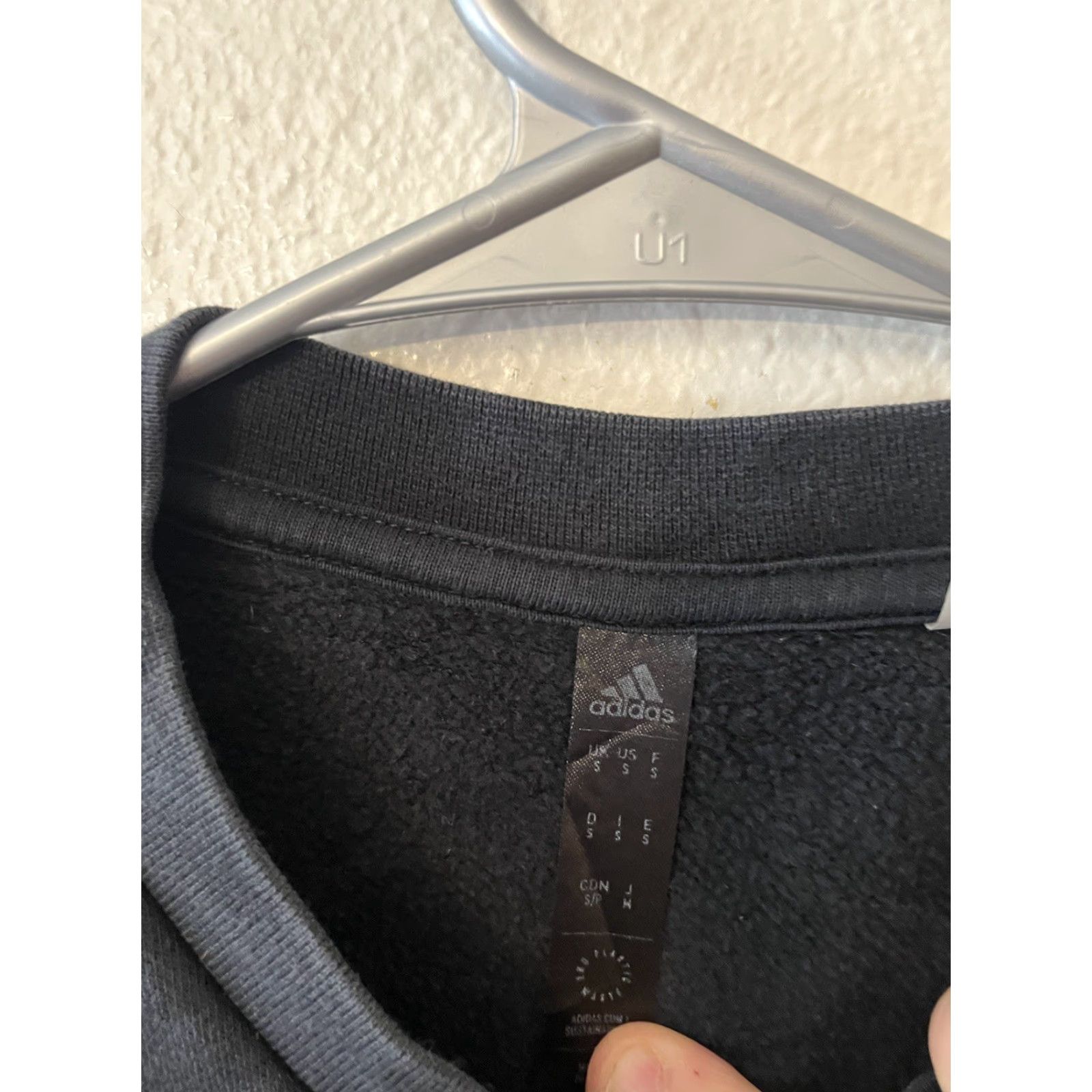 Adidas Adidas Men’s Crew Neck Essential Black Pullover Sweatshirt Size Small Size US S / EU 44-46 / 1 - 3 Thumbnail