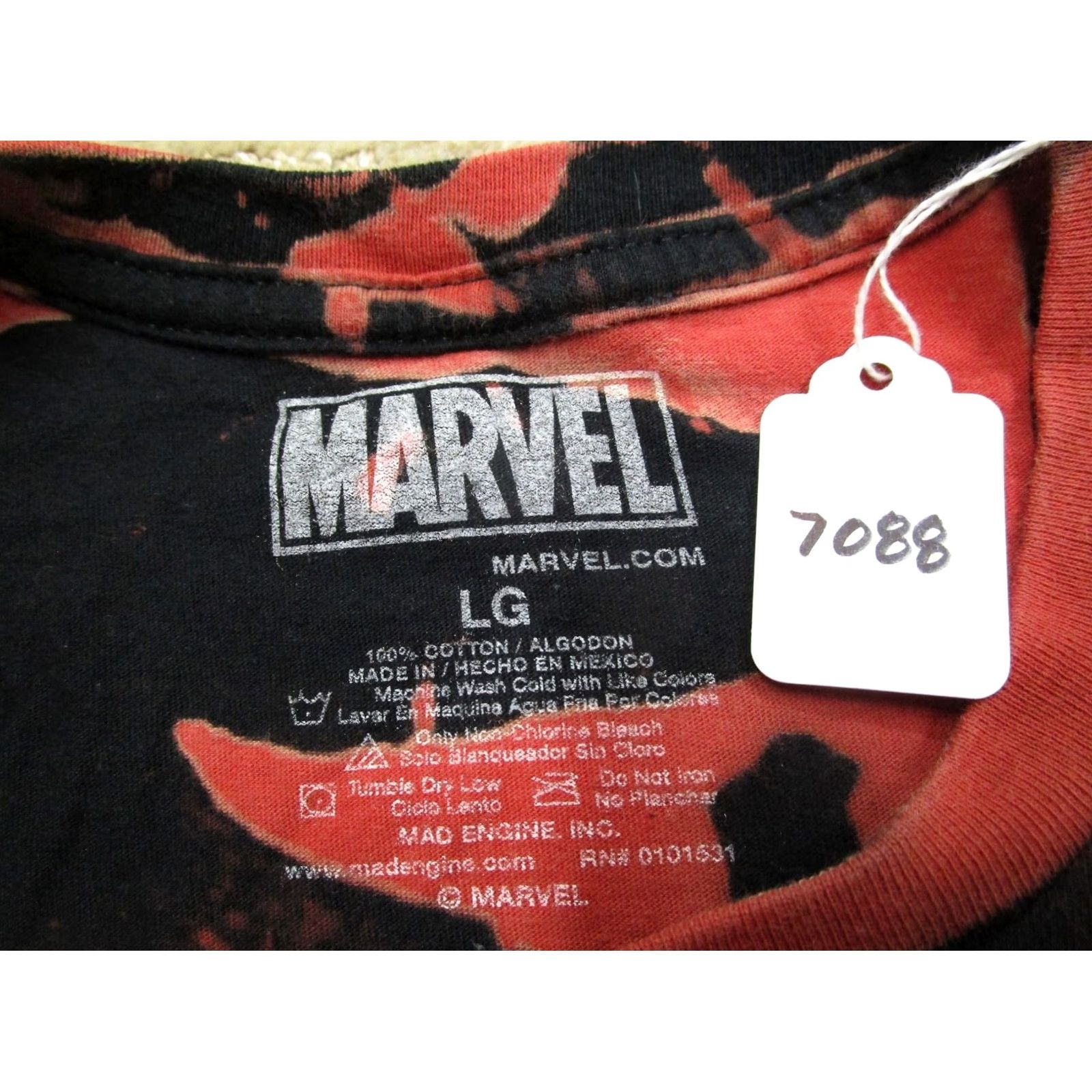Vintage Marvel Deadpool Shirt Men L Black Red Mad Engine Tie Dye Comic Movie Graphic Size US L / EU 52-54 / 3 - 7 Thumbnail