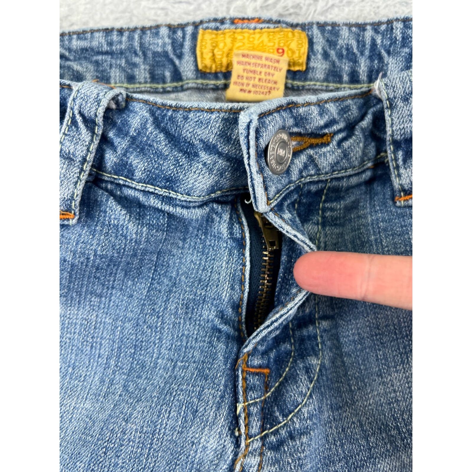 Denime Nine Jeans Womens Jeans Flared Low Rise Blue Denim 28x27 Regular Women Size 28" / US 6 / IT 42 - 5 Thumbnail