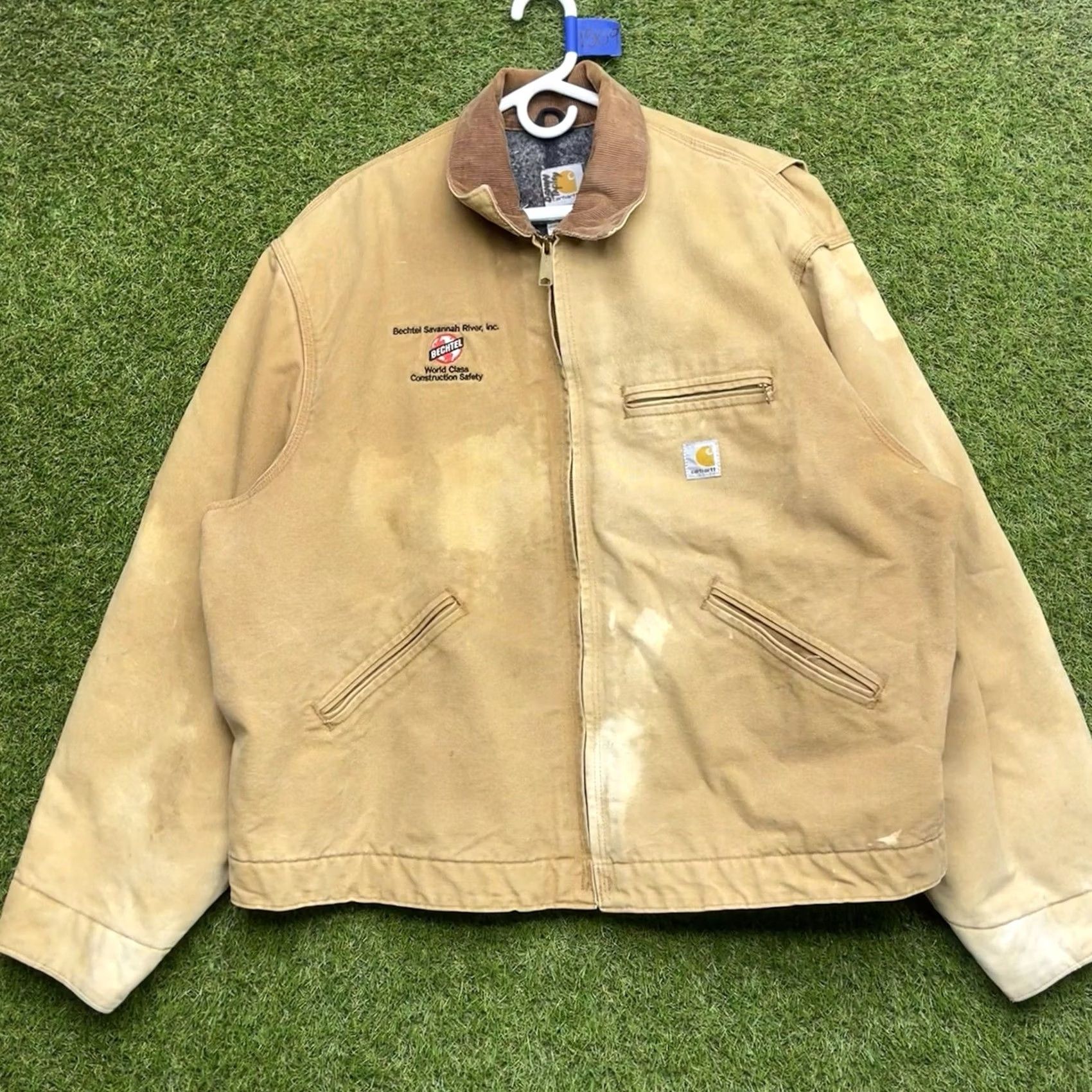 Carhartt VINTAGE Carhartt Detroit Jacket Mens 52 Brown USA J01 BRN Workwear Bomber Lined Jacket Regular Big & Tall Chest 58 USA Theme Carhartt J01 BRN Size US L / EU 52-54 / 3 - 2 Thumbnail