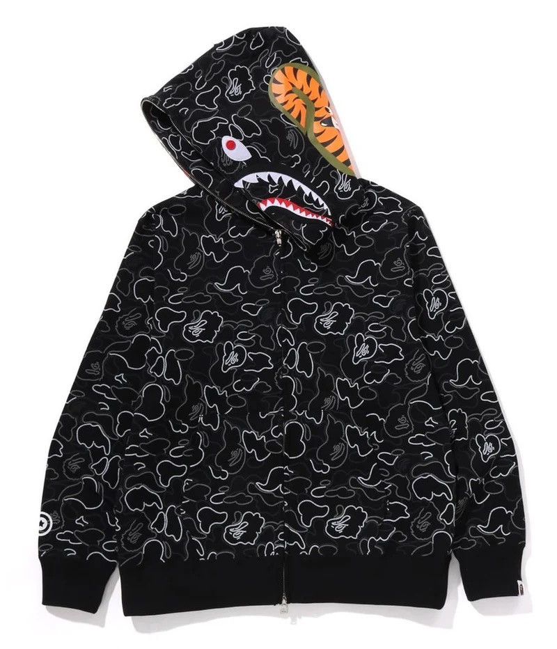 Bape Bape Shark Zip Hoodie Size ONE SIZE - 5 Thumbnail