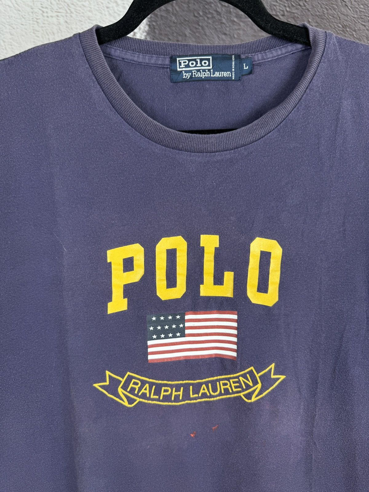 Polo Ralph Lauren × Vintage Polo Ralph Lauren vintage 90s faded distressed big logo tee Size US L / EU 52-54 / 3 - 6 Thumbnail