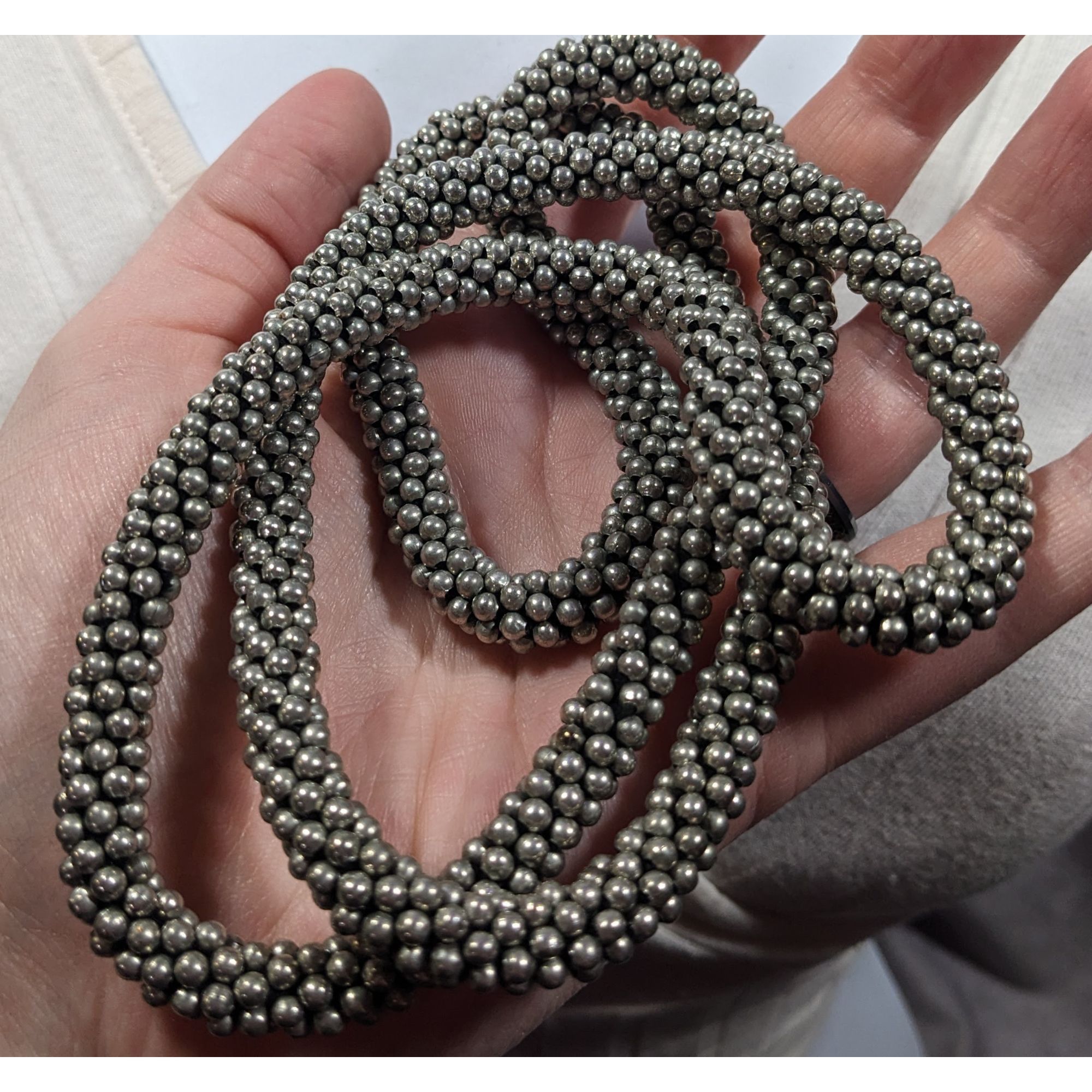 Other Vintage Elegant Silver Tone Beaded Rope Necklace Size ONE SIZE - 6 Thumbnail