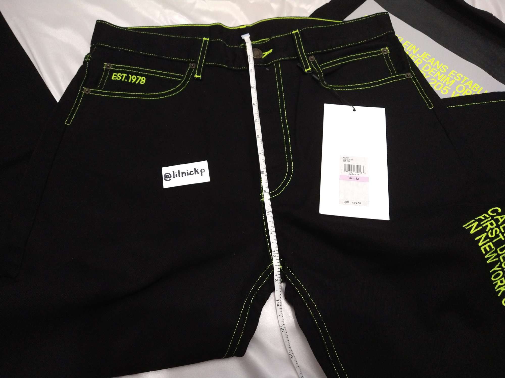 Calvin Klein 205W39NYC EST. 1978 Baggy Black Hole Jeans Size US 32 / EU 48 - 8 Thumbnail