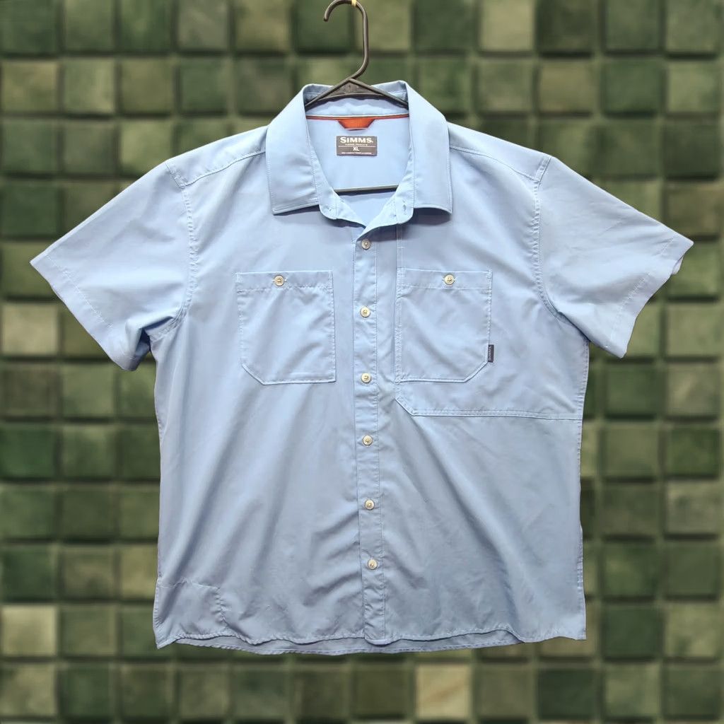 Vintage Simms Shirt Mens XL Short Sleeve Lightweight Outdoor Hiking Blue Size US XL / EU 56 / 4 - 1 Thumbnail