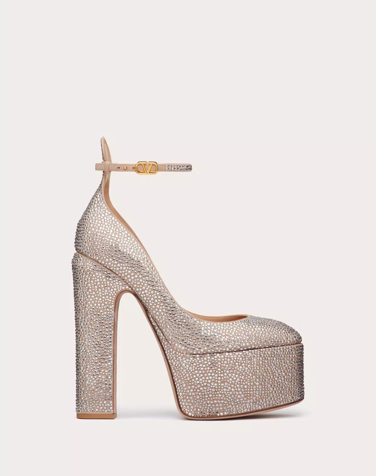 Valentino o1s1wg111125 Tan-Go Platform Patent Sandals in Beige Size US 12 / IT 42 - 1 Thumbnail
