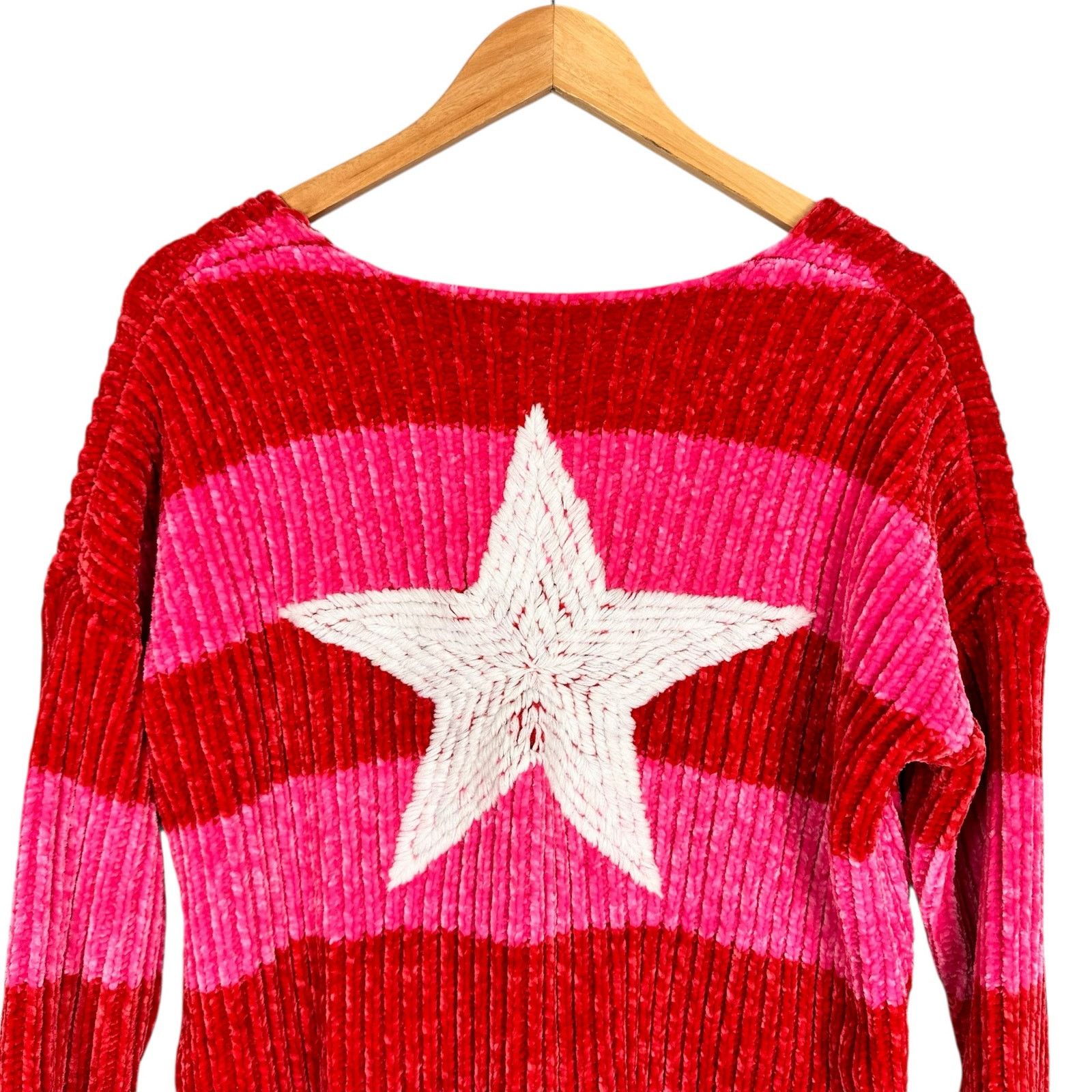 Wildfox Wildfox Heavy Chenille Red Striped Oversized Sweater Small Size S / US 4 / IT 40 - 10 Thumbnail