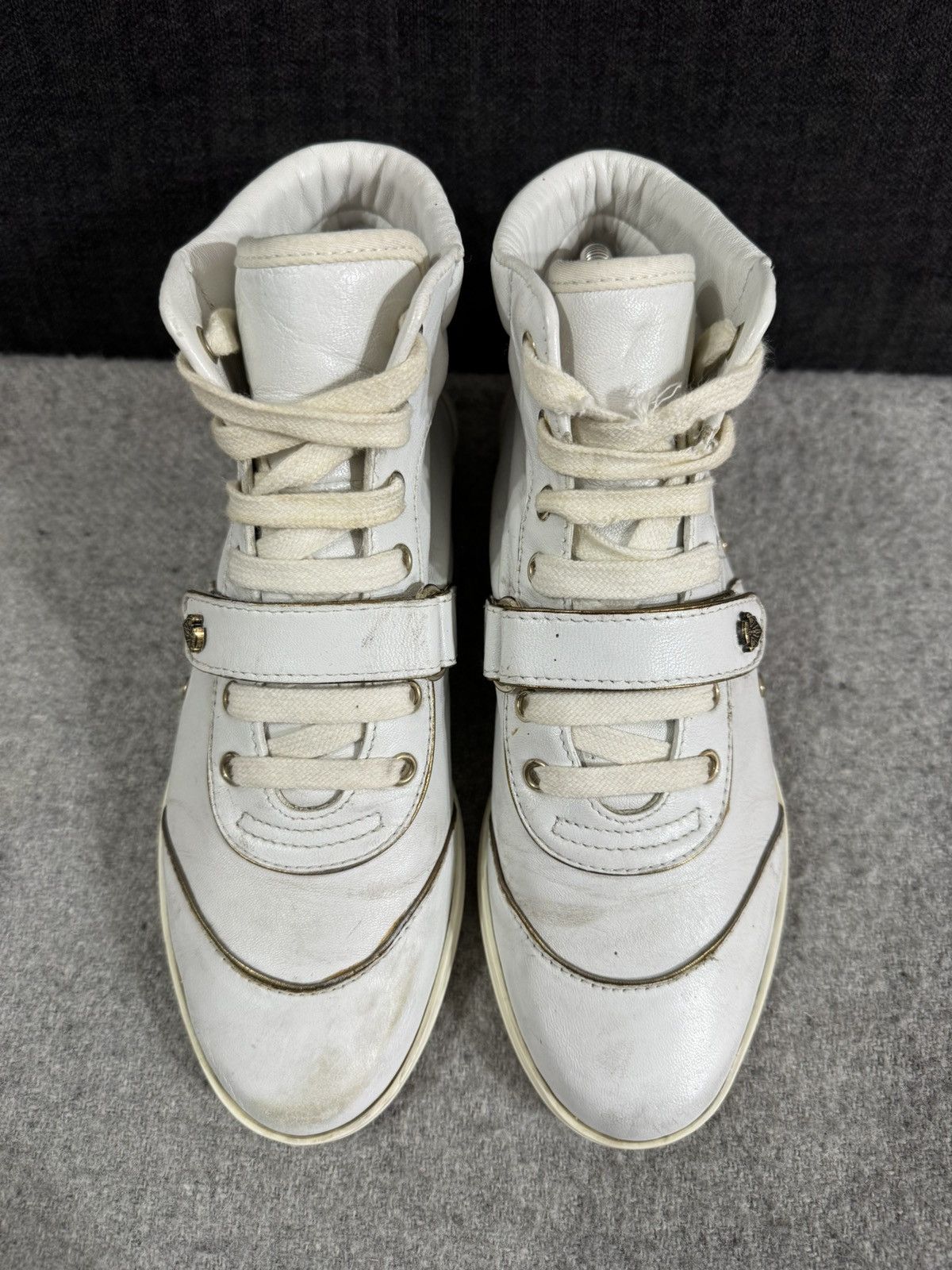 Gucci Gucci Leather High Top Sneakers White Italy size 37 Size US 7 / IT 37 - 4 Thumbnail