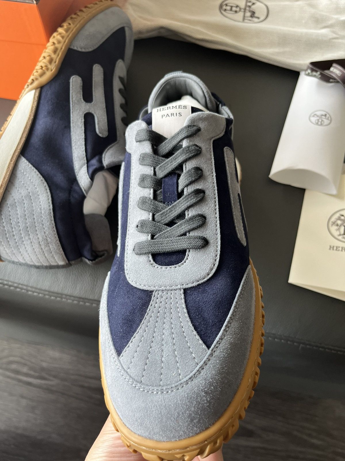 Hermes Runway Hermes Jet Sneaker Brand New Full Set Size US 10.5 / EU 43-44 - 11 Thumbnail