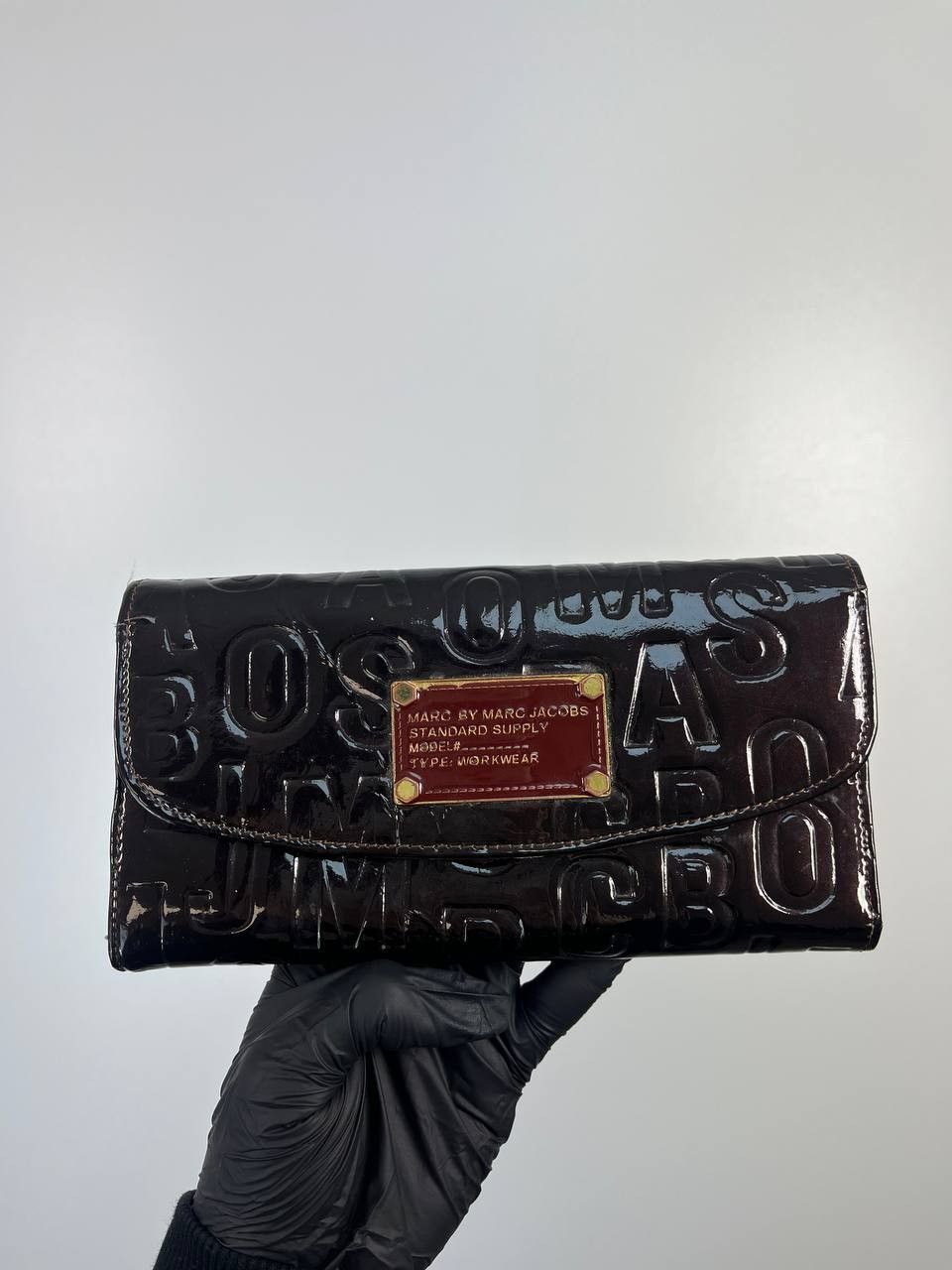 Marc by Marc Jacobs Marc By Marc Jacobs Patent Leather Wallet Black Logo Size ONE SIZE - 1 Thumbnail
