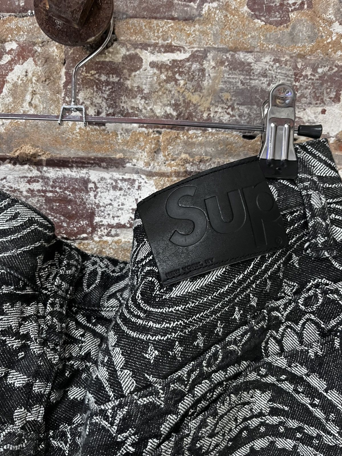 Supreme Bandana Jacquard Baggy Jean Black