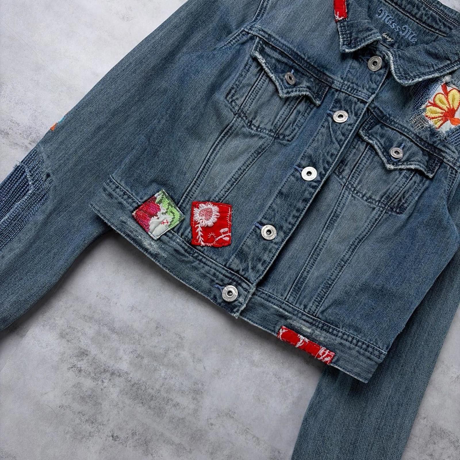 Other Y2K Miss Me Patchwork Grunge Denim Trucker Jacket Size M / US 6-8 / IT 42-44 - 5 Thumbnail