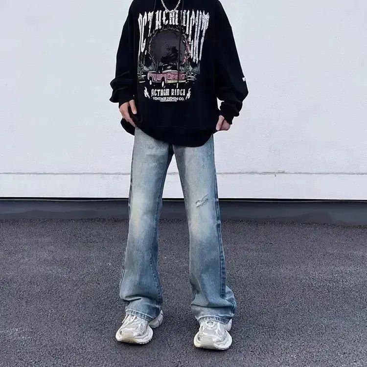 Japanese Brand Retro washed distressed jeans Size US 32 / EU 48 - 2 Thumbnail
