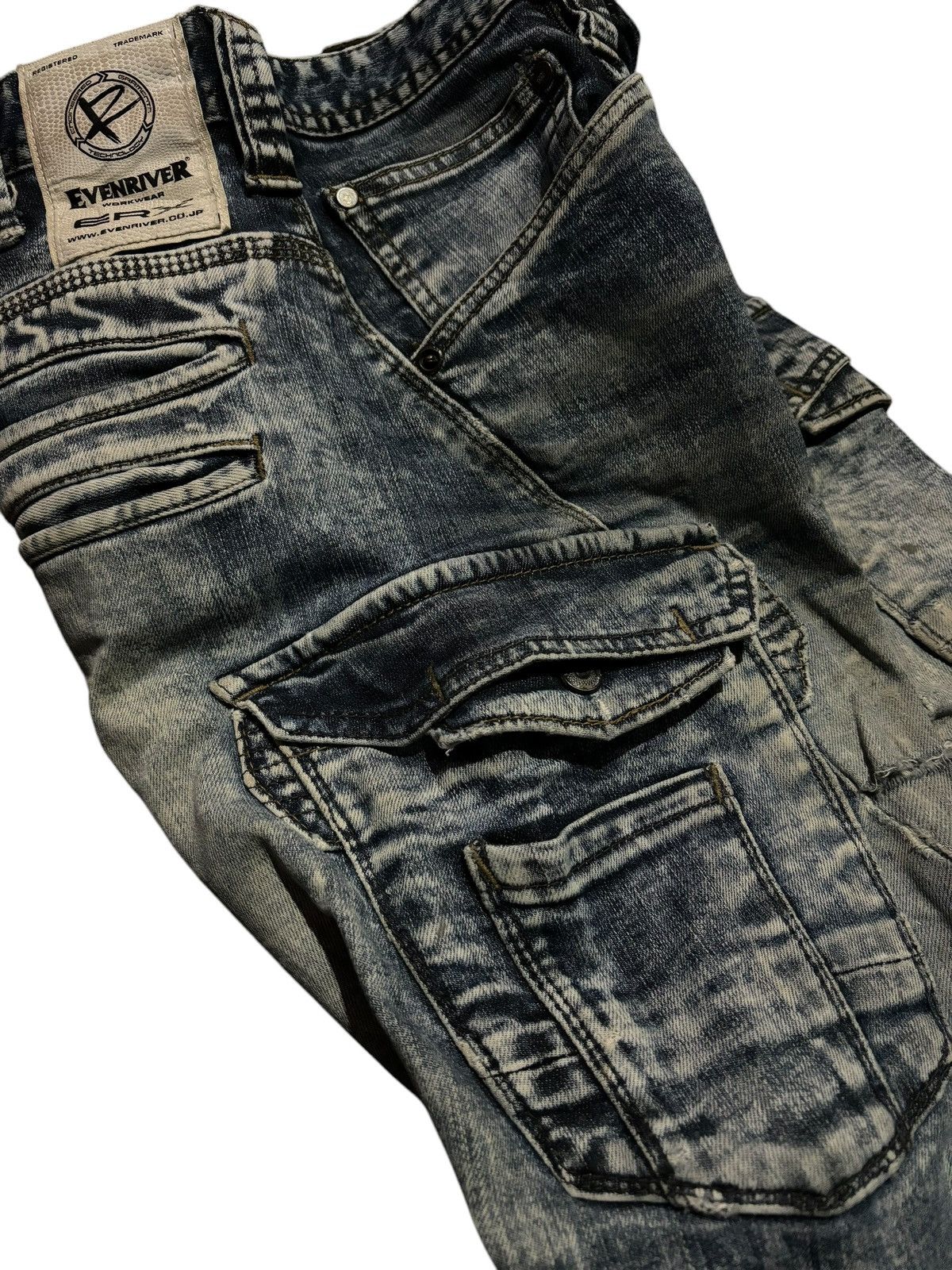 Japanese Brand Evenriver Faded Acid Washed Distressed Jeans Denim Size US 31 - 6 Thumbnail