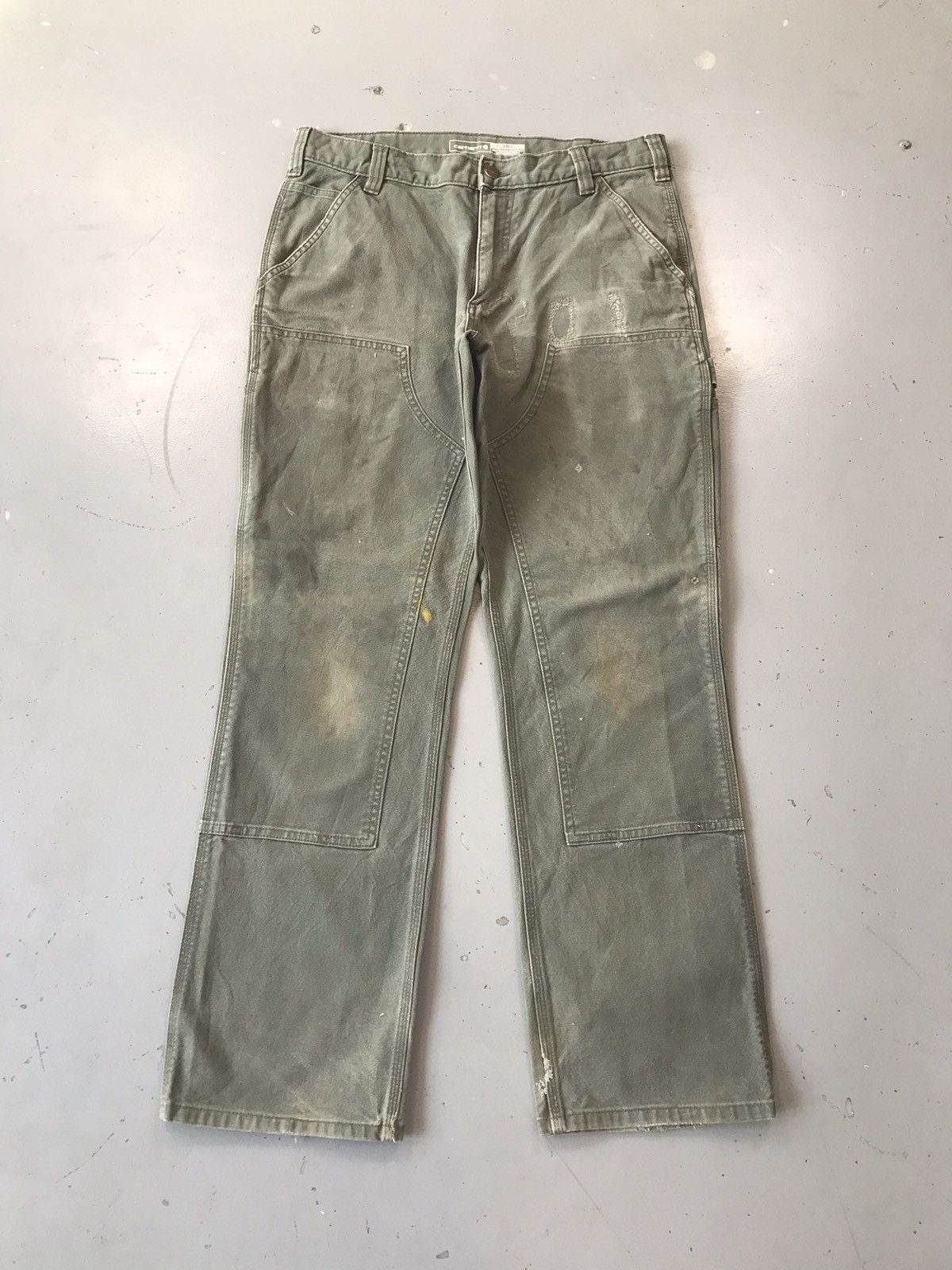 Carhartt × Vintage Vintage Carhartt b136 mos double knee denim Size US 33 - 1 Thumbnail