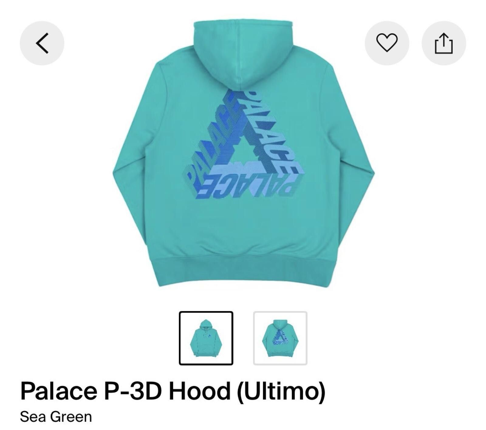 Palace Palace P-3D Hood Ultimo Graphic Print Hoodie Sea Green XL Size US XL / EU 56 / 4 - 1 Thumbnail