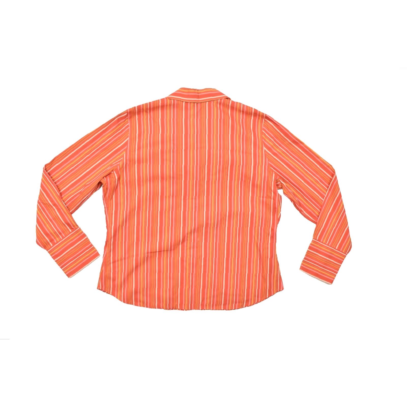 Eddie Bauer Eddie Bauer Shirt Button-Up Orange Striped Wrinkle Resistant Women Large Petite Button Up Shirt Size L / US 10 / IT 46 - 2 Thumbnail