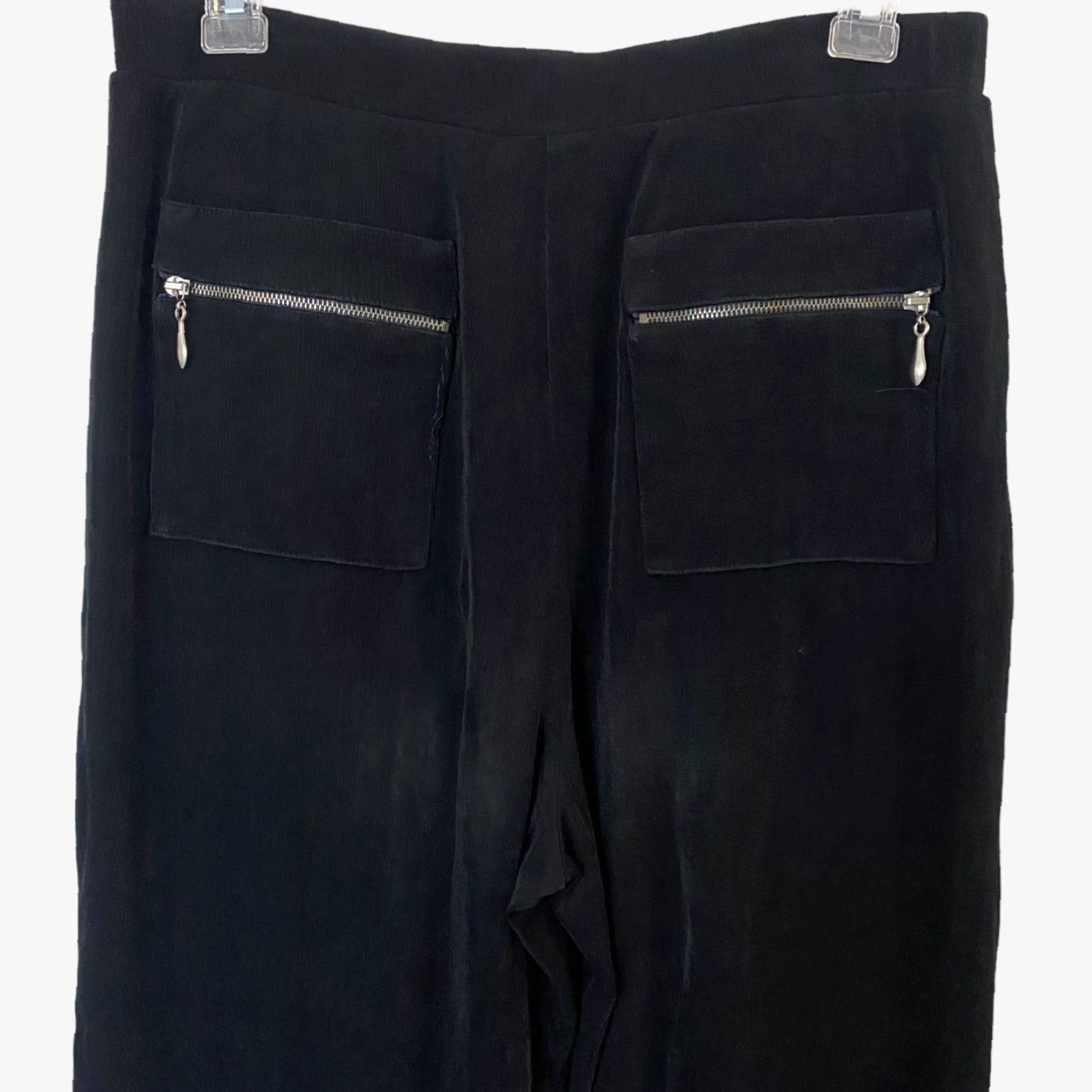 Vintage CHICO'S Travelers Comfort Fit Wide-Leg Pants Black Cropped Stretch Zip Pockets Womens 2 Beach Size 26" / US 2 / IT 38 - 6 Thumbnail