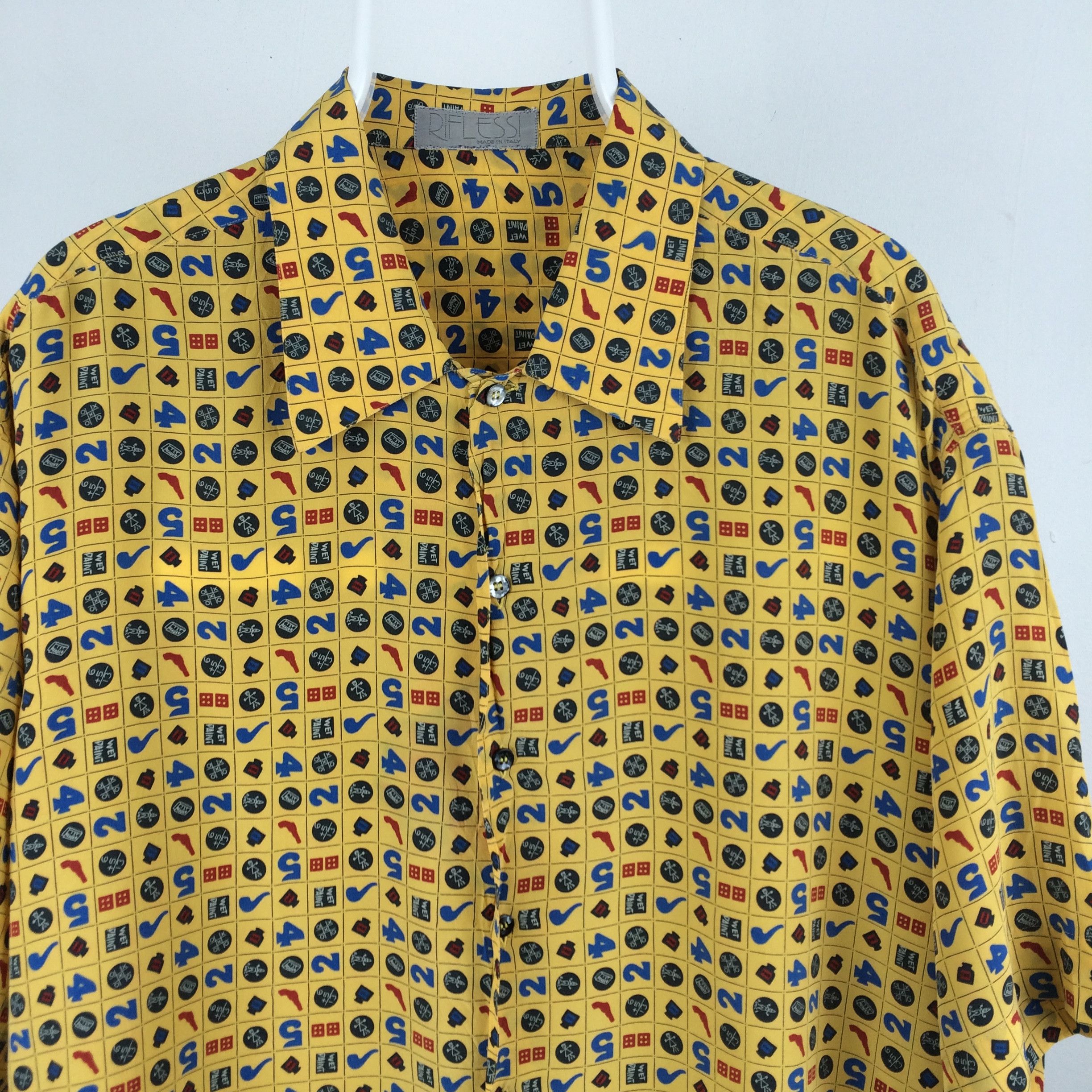 Vintage H42 ITALY DESIGNER RIFLESSI SHIRT FULLPRINT GUNS MAFIA Size US XL / EU 56 / 4 - 3 Thumbnail