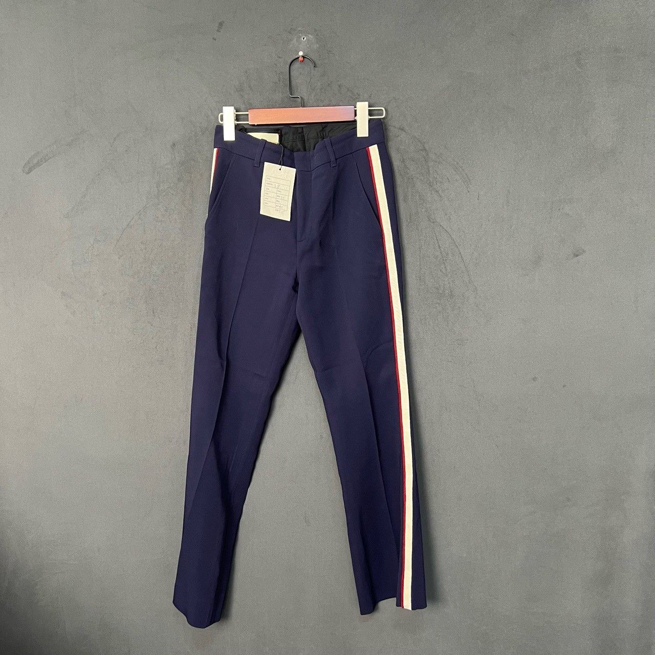 Gucci Dark blue white and red side striped trousers 2501-Ne