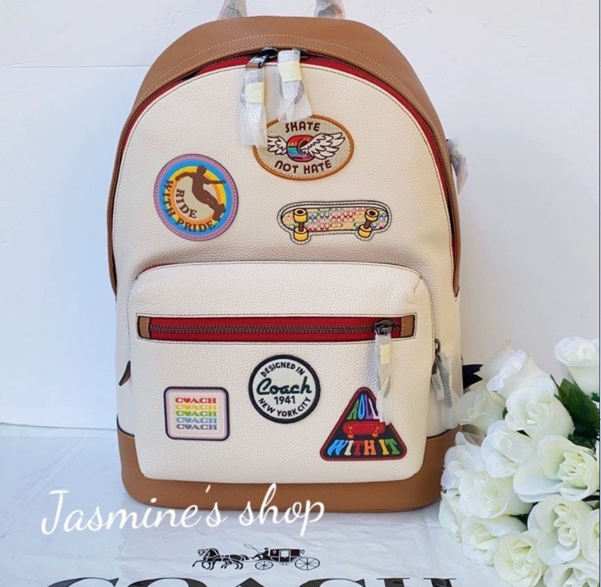 NWT Coach West Backpack With Patches cj512